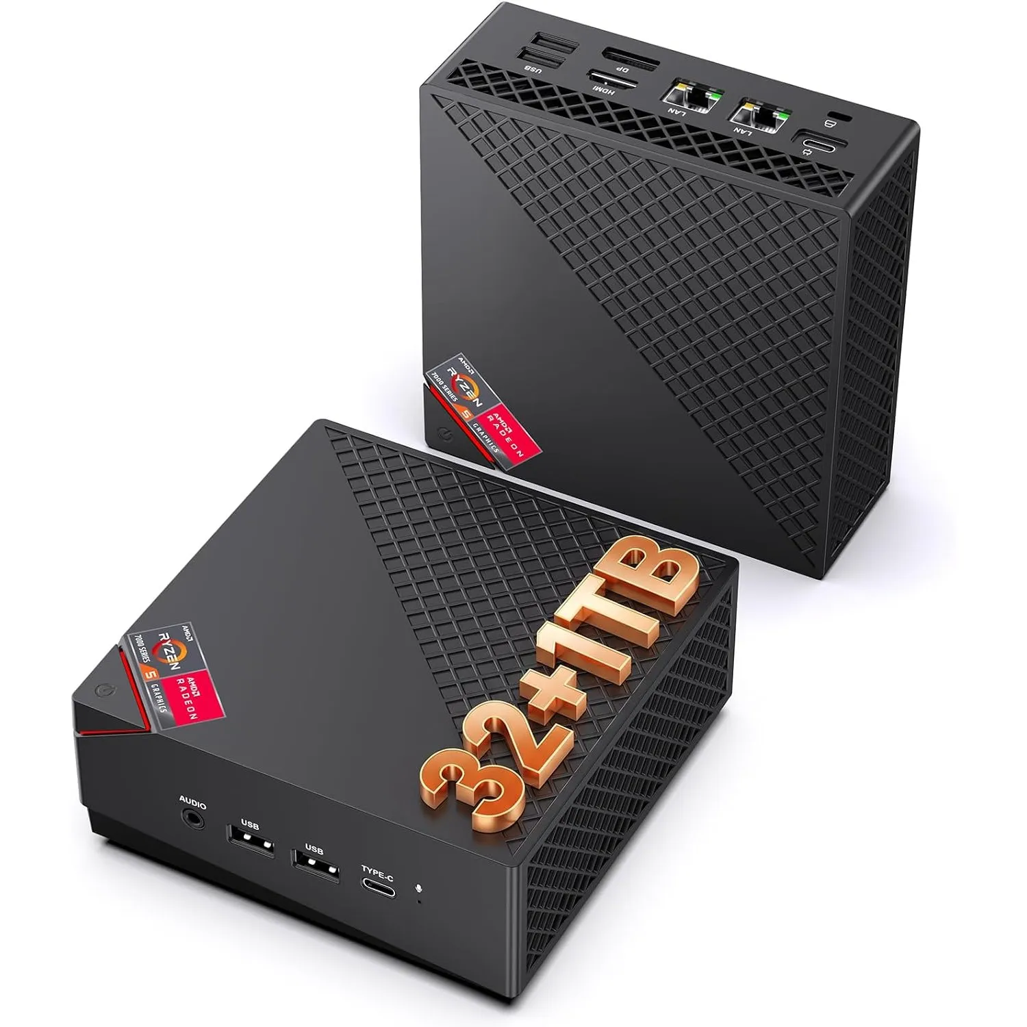 NiPoGi AM06 PRO Mini PC 32 GB DDR4 1 TB M.2 SSD, АMD Ryzen 5 7430U, 6C/ 12T