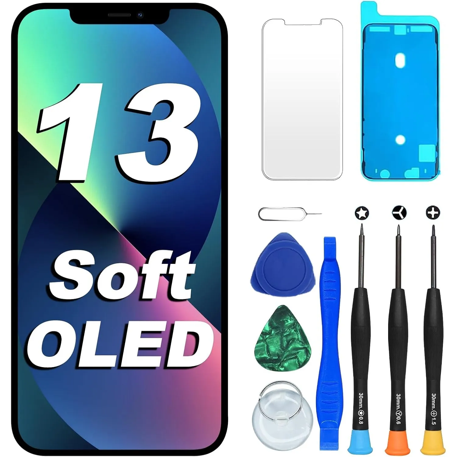 Digi4U Soft OLED Display Ersatz für iPhone 13, 6,1 Zoll Bildschirm