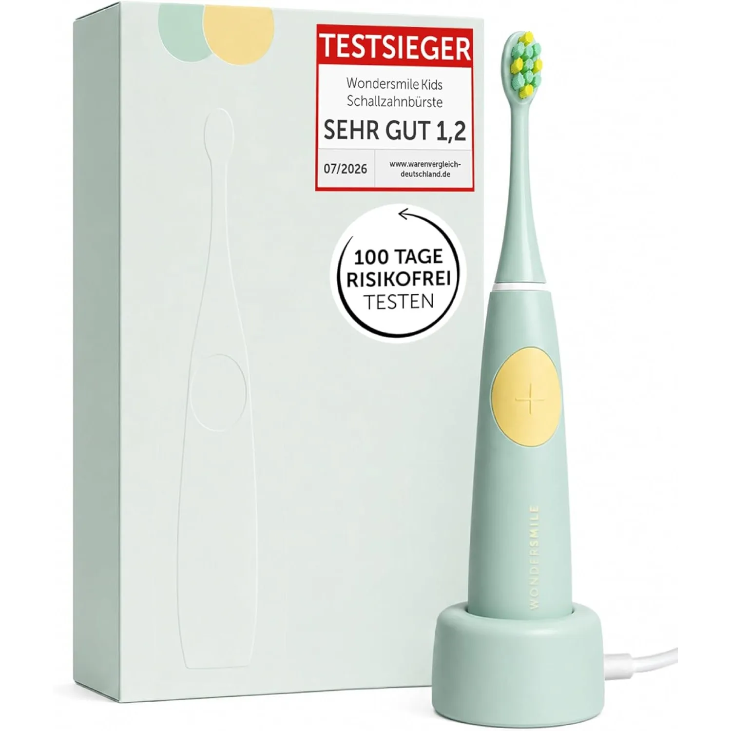WonderSmile Kids Schallzahnbürste ab 3 Jahre, Testsieger*, Magic Mint