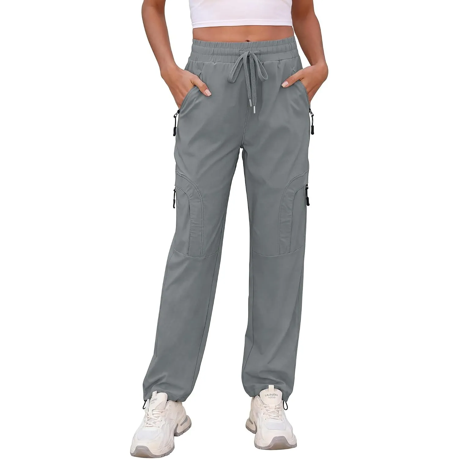 Wanderhose Damen Leicht Atmungsaktiv Outdoor Jogginghose Stretch Cargohose Arbeitshose mit Taschen