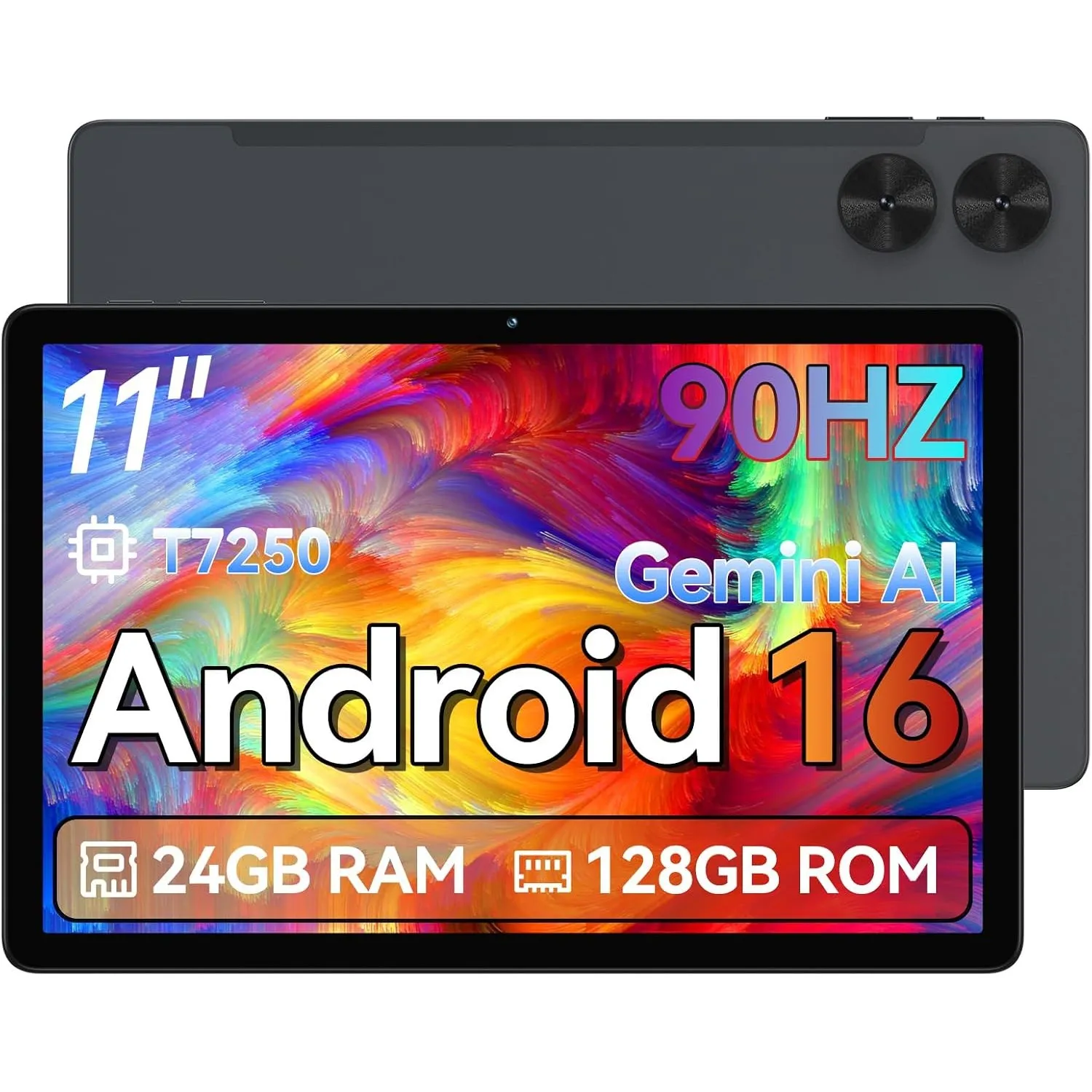 Tablet, Android 16 Tablet 11 Zoll 90Hz Display 24GB+128GB T7250 Octa-core Dual Camera 1280x800 HD 7000mAh Wi-Fi 6,BT 5.…