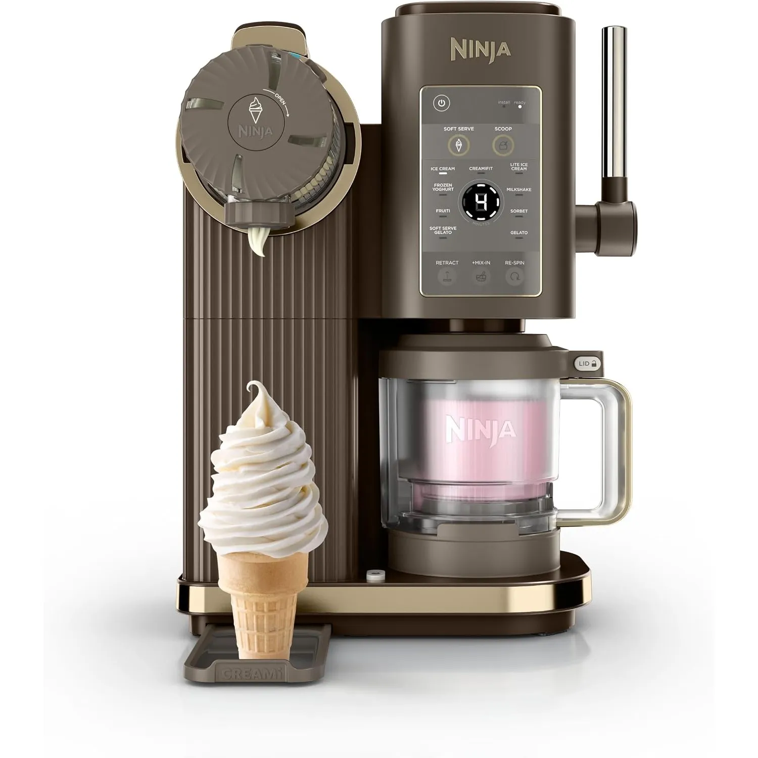 Ninja CREAMi Scoop & Swirl Eismaschine mit 2 Behältern, 13 Funktionen, für Eiscreme, Softeis, Gelato, Sorbet, Milchshak…