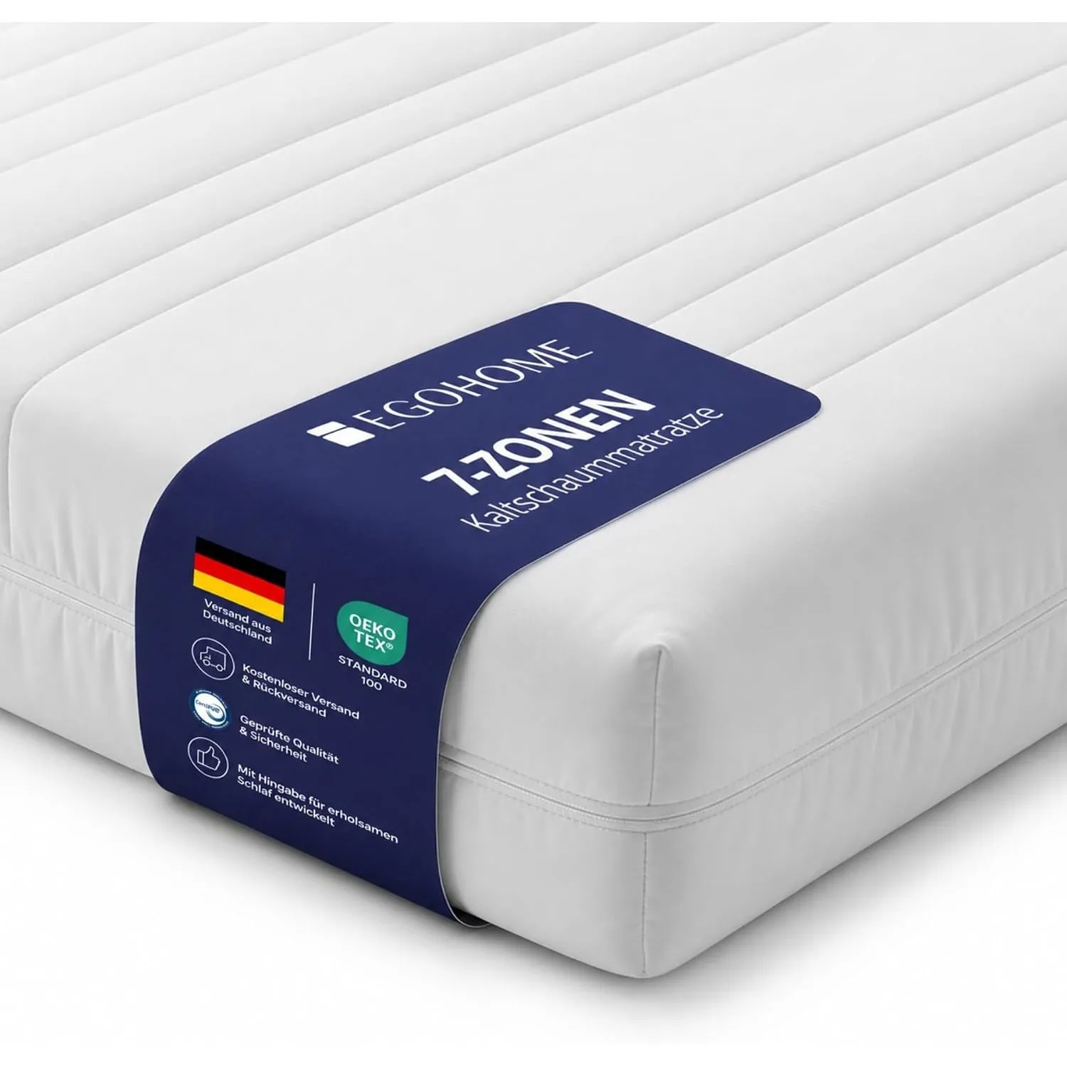 EGOHOME Matratze 90x200 cm | 7-Zonen Kaltschaummatratze, H3 mittelfest