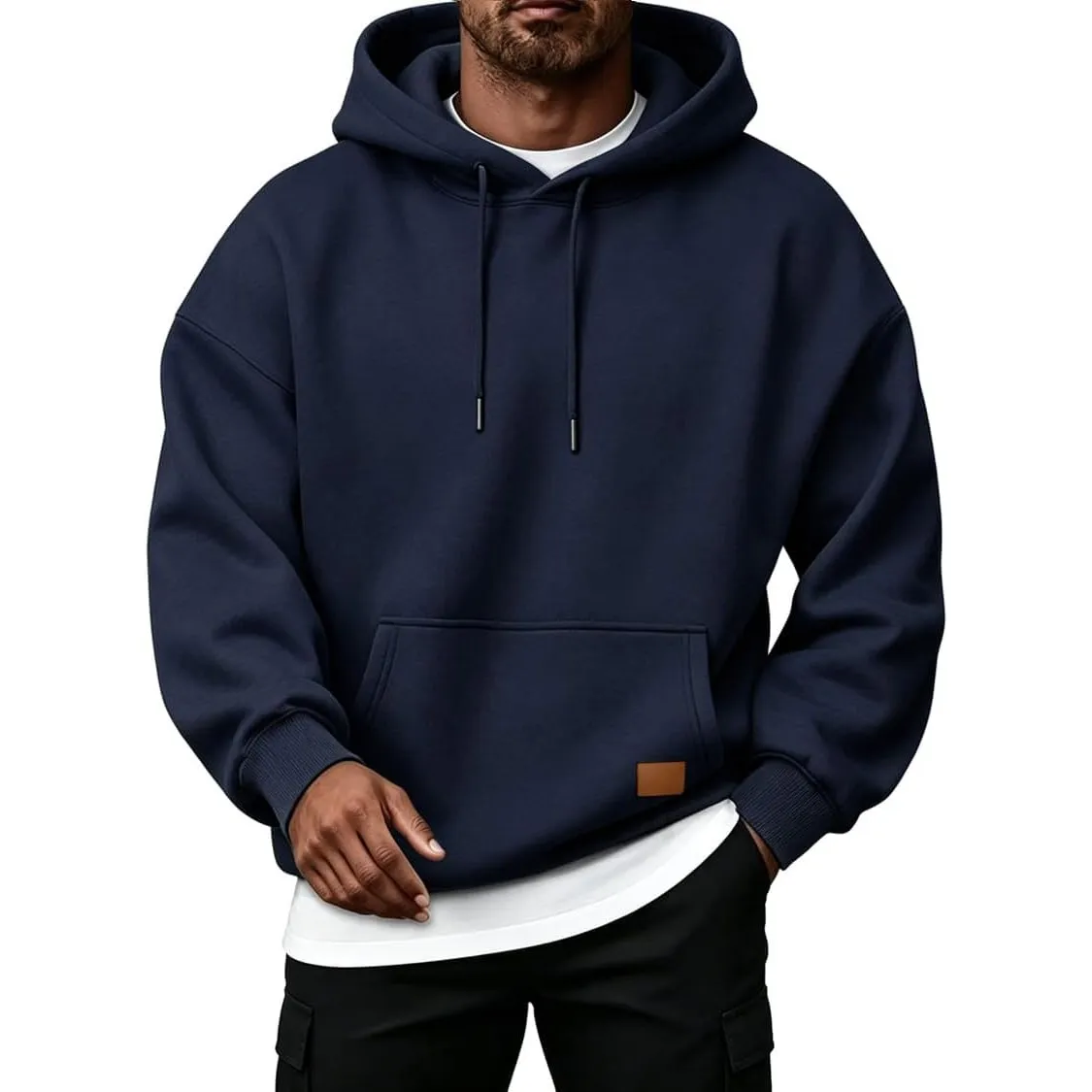CLOAKA Hoodie Herren Baumwolle Oversize Casual Pullover Herren mit Taschen