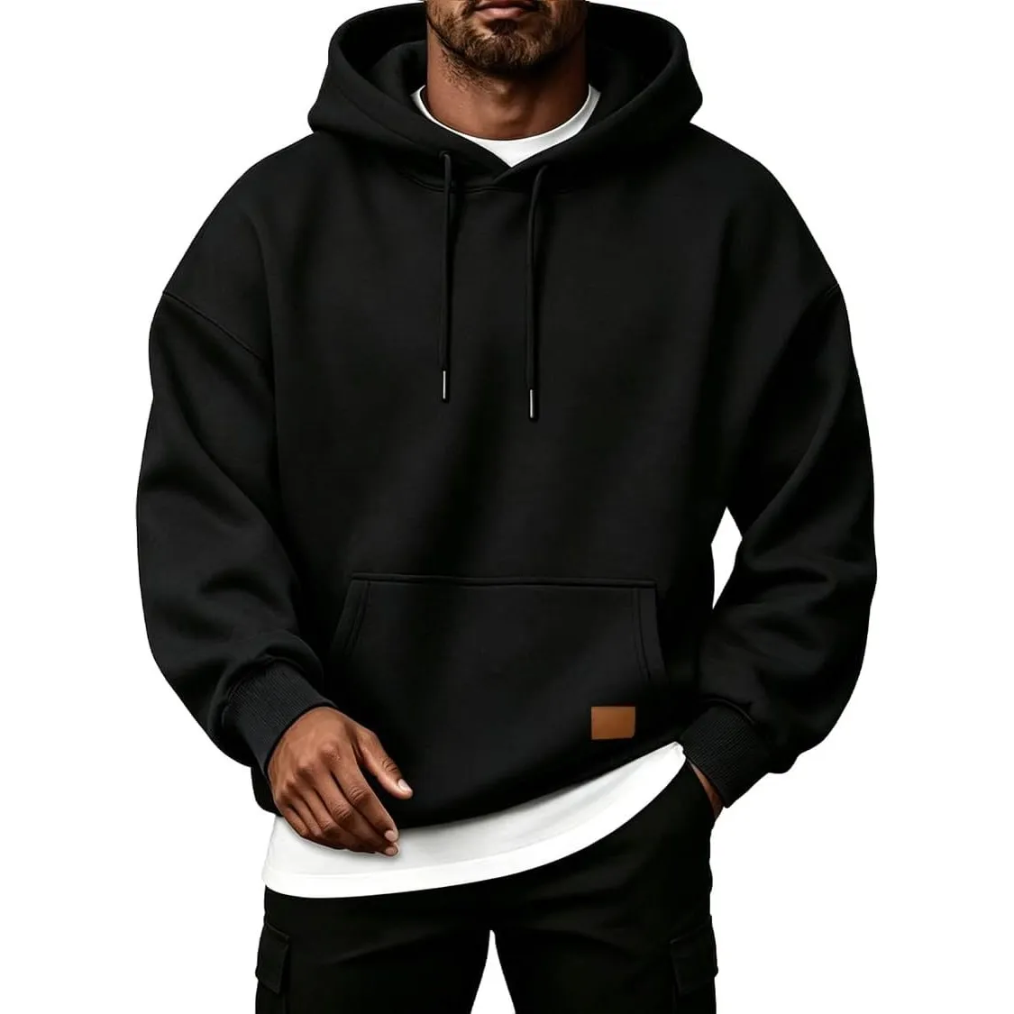 CLOAKA Hoodie Herren Baumwolle Oversize Casual Pullover Herren mit Taschen