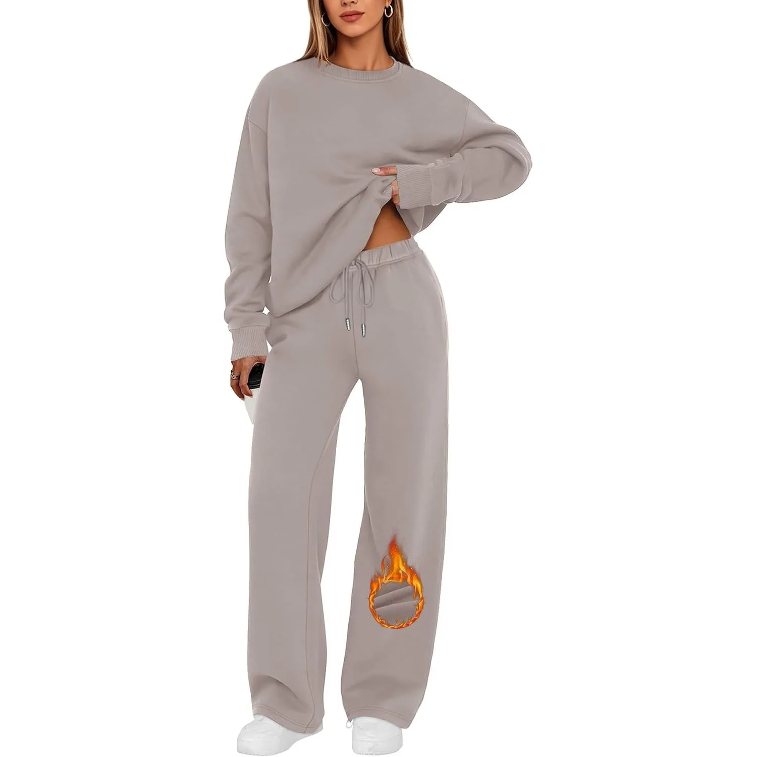 Desol Damen Thermo Jogginganzug, Warmer Winter Trainingsanzug