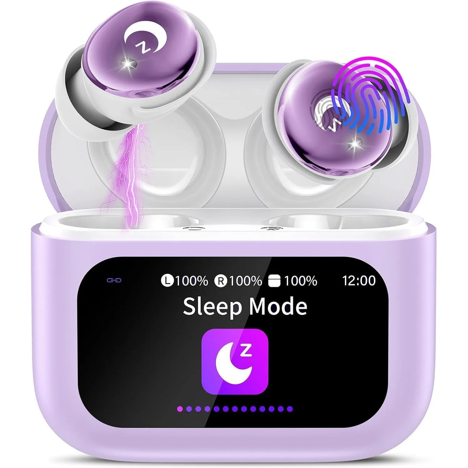 VEKJ Bluetooth Kopfhörer In Ear Mini 48 Std Schlafkopfhörer mit Touchscreen
