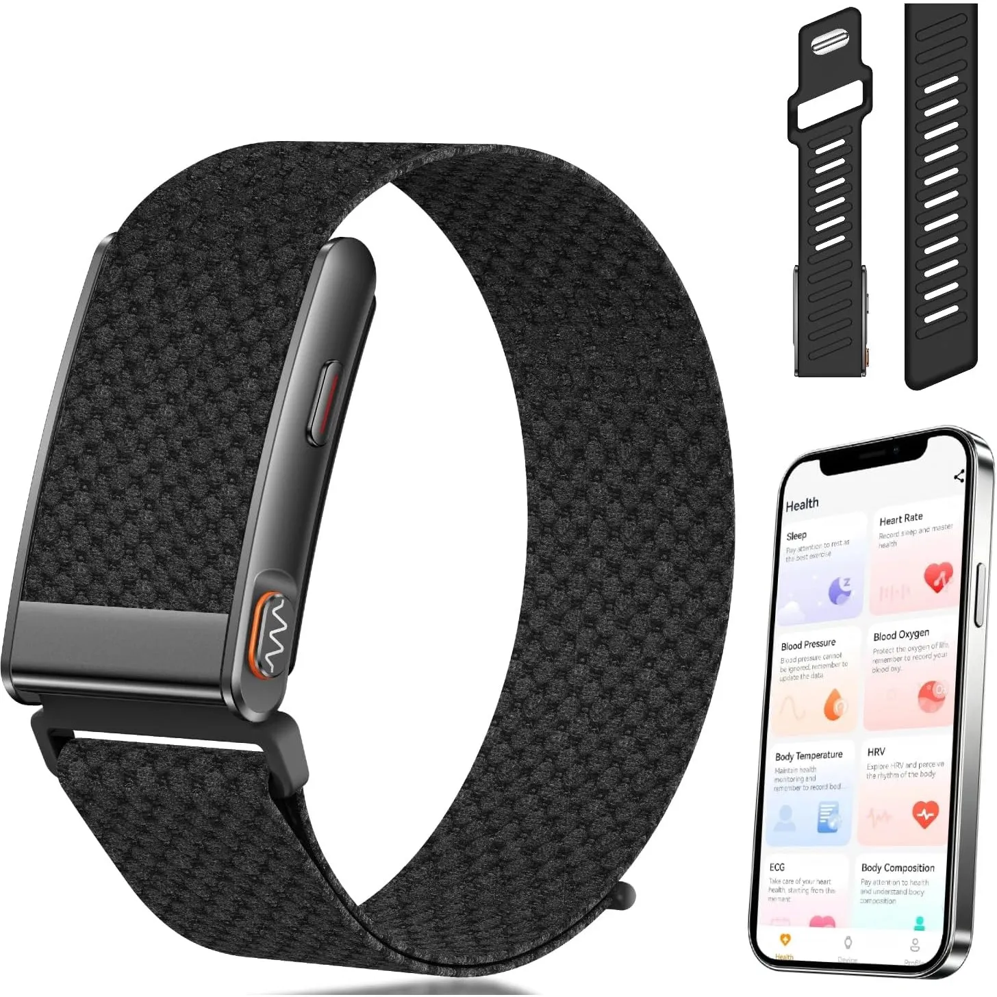 Smart Band, Fitness-Tracker mit EKG, HRV, SpO2, Schlafüberwachung, Pulsmessung, Schrittzähler Armband mit Temperaturmes…