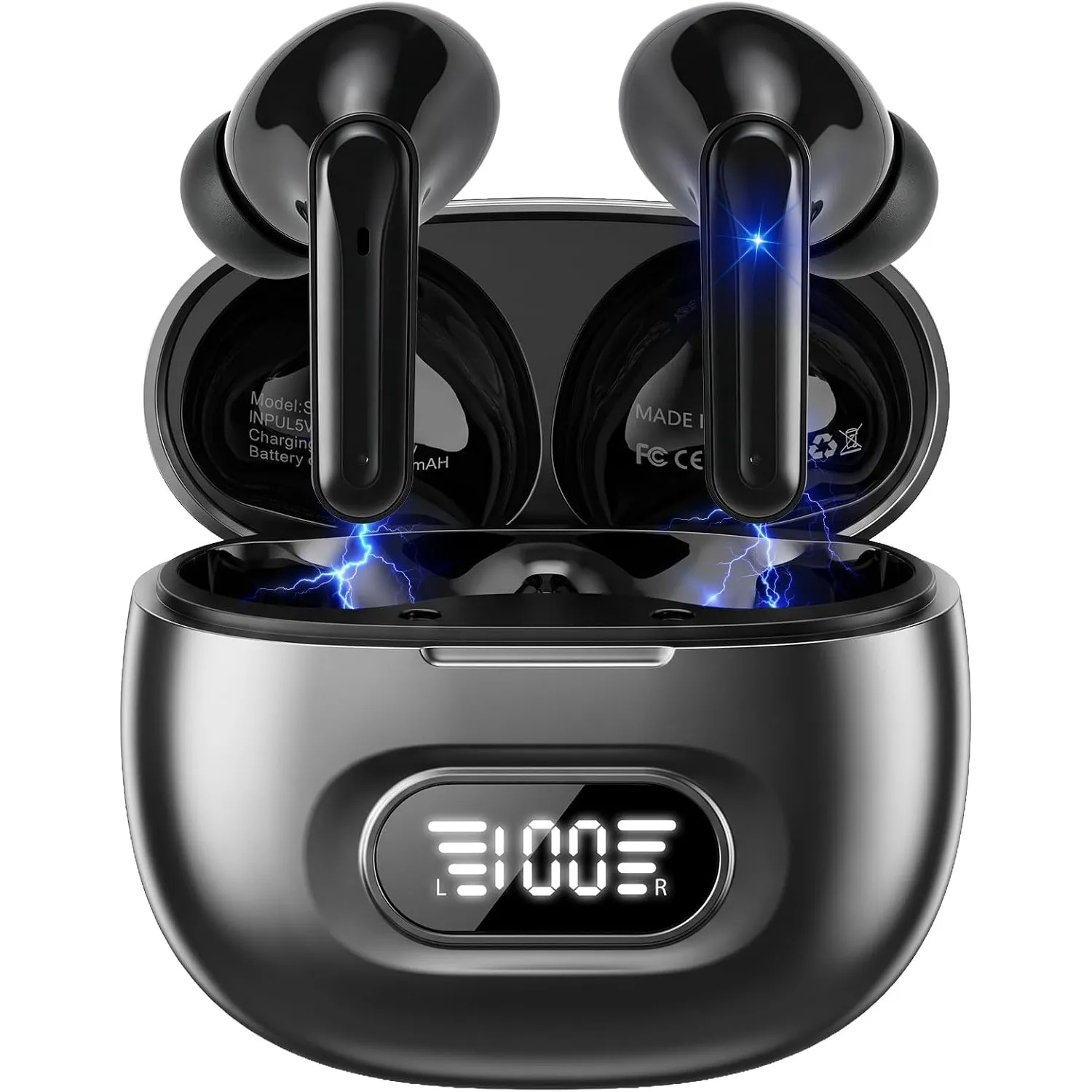 Bluetooth Kopfhörer, In Ear Kopfhörer Kabellos Bluetooth 5.3 mit 4 ENC Noise Cancelling Mic, 72H Spielzeit Kabellose Ko…