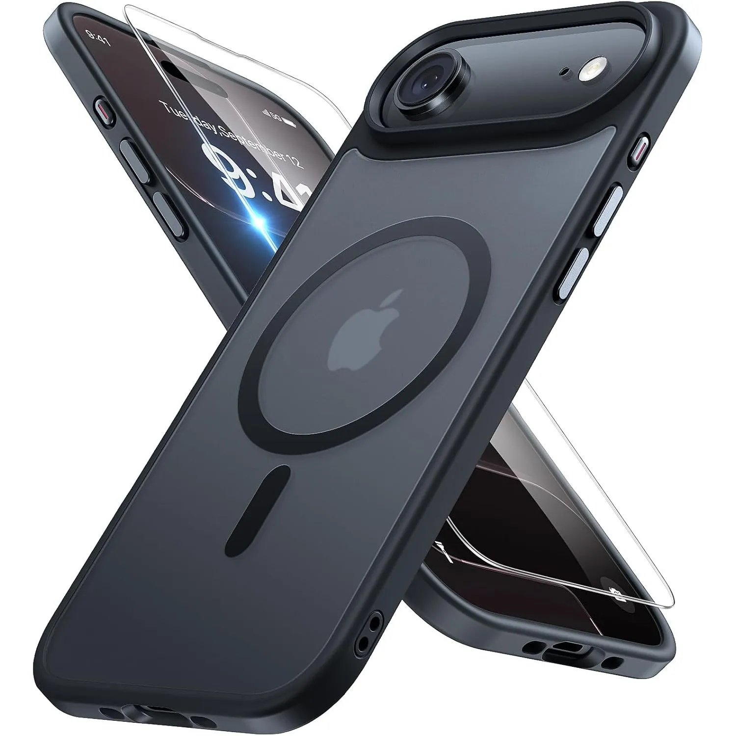 Miracase für iPhone Air Hülle mit Magsafe TOP MIL, Matt-Schwarz