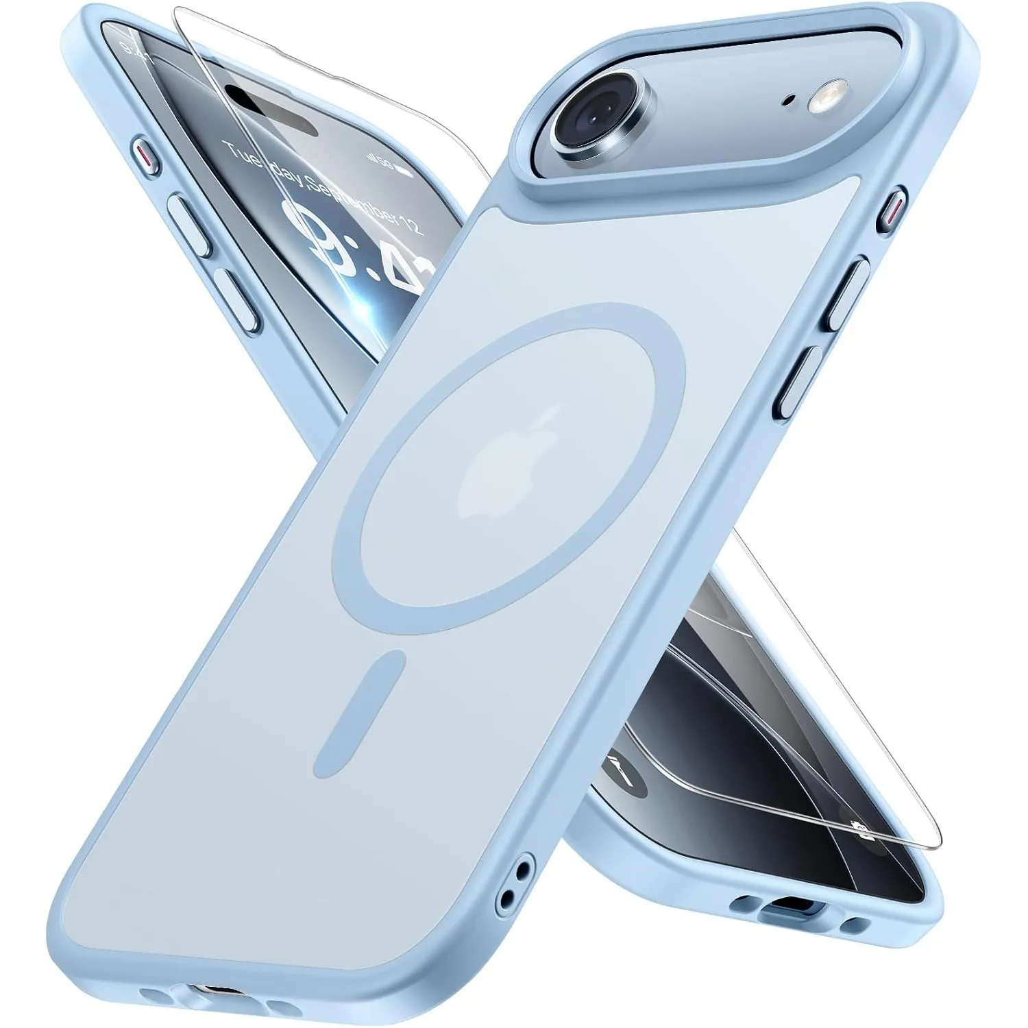 Miracase für iPhone Air Hülle mit Magsafe TOP MIL, Matt-Hellblau