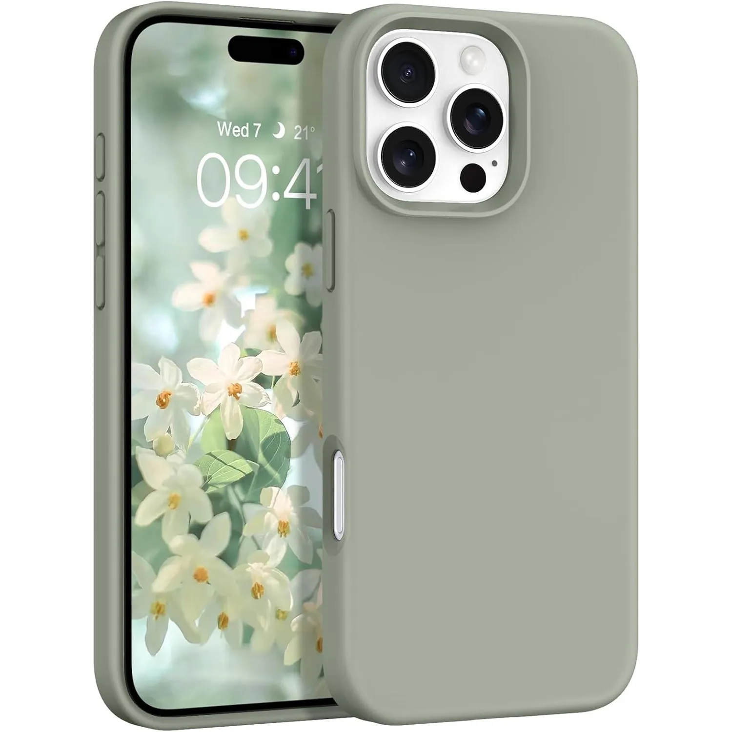 YINLAI Magnetische Silikon Hülle für iPhone 16 Pro Max 6.9",Kupfer Grün