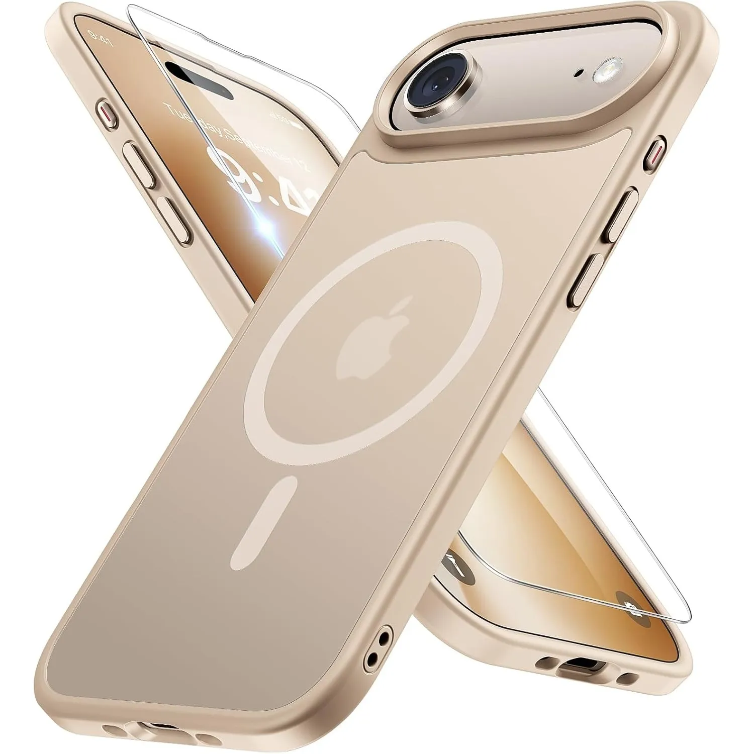 Miracase für iPhone Air Hülle mit Magsafe TOP MIL, Matt-Beige
