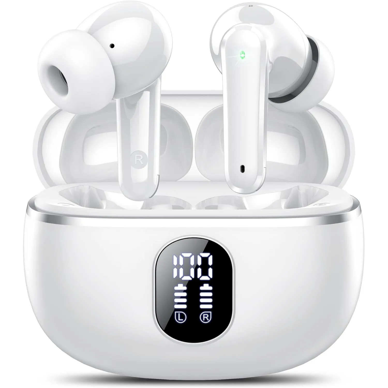 Bluetooth Kopfhörer Kabellos, Noise Cancelling Earbuds mit ENC Mikrofon, Bluetooth 5.4 In Ear Kopfhörer mit LED Display…