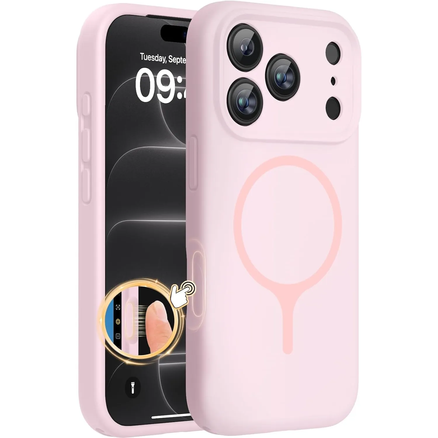 Miracase Silikon & Magnetic für 18 Pro Max Hülle, Sand Rosa