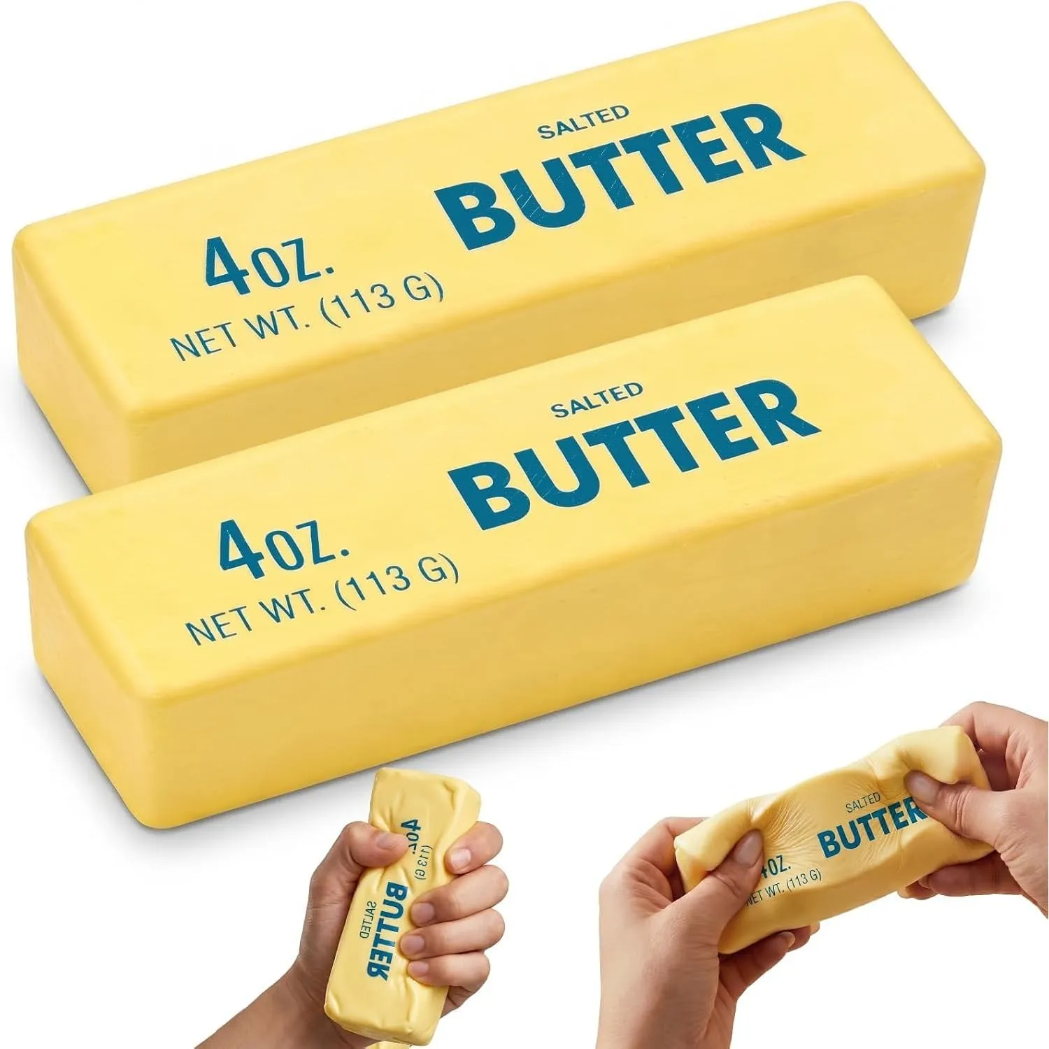 Butter Quetschspielzeug,2pcs Butter Squishy Stressbälle Antistressball,Butterform Squeeze für Büro Schule Dekompression…