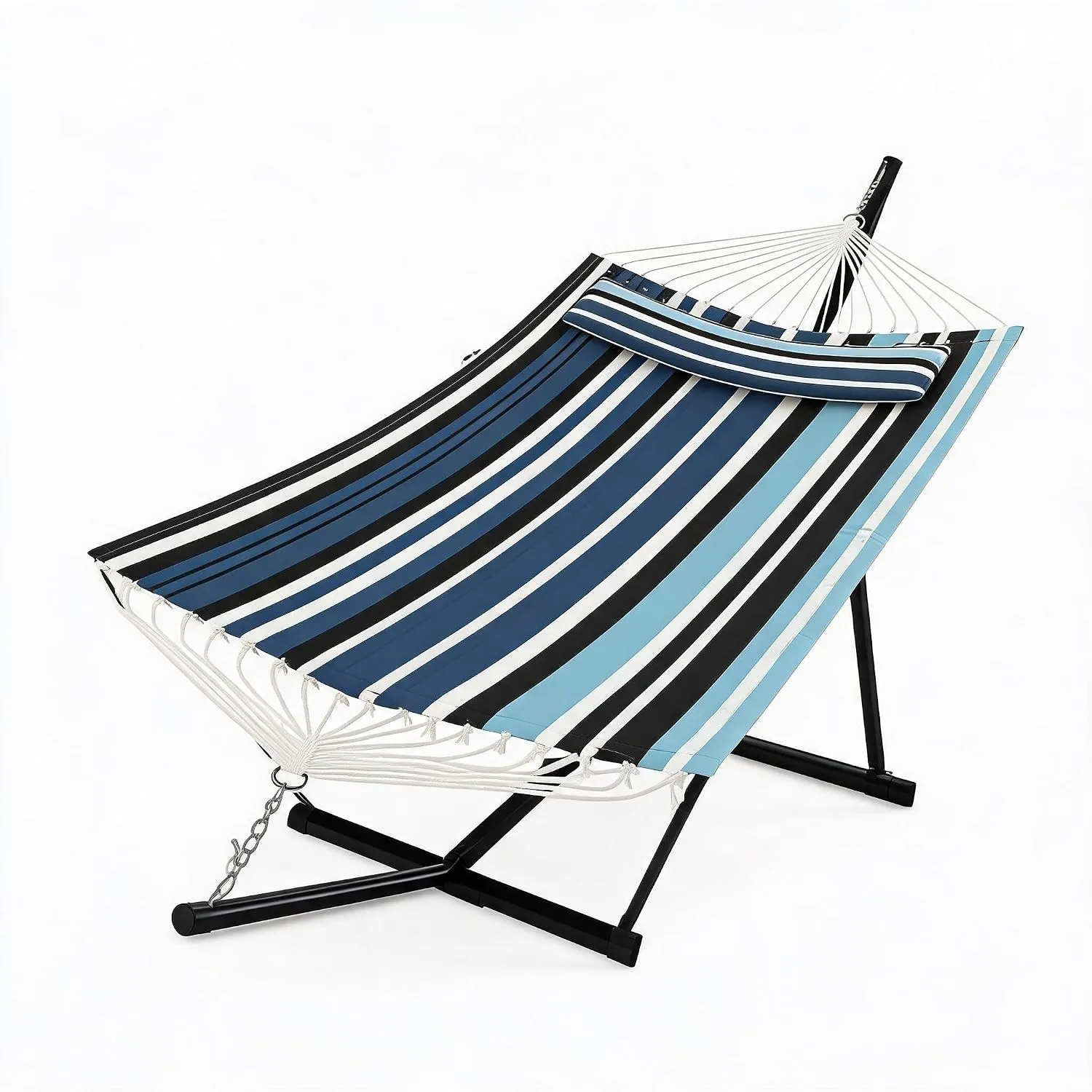 Freistehende Doppel-Hängematte mit Gestell & Kissen – 2 Personen – 450 lbs Belastbarkeit – Balance-Seil, 12 ft Set für …