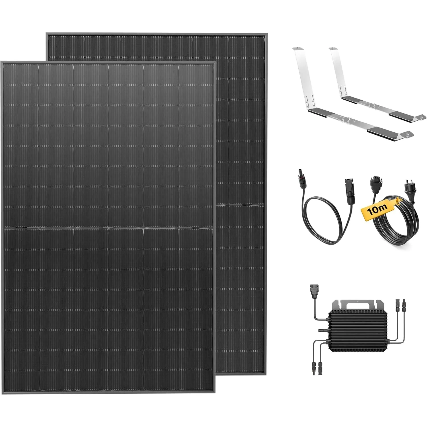 Solakon® 900W Balkonkraftwerk mit Halterung für Garten/Flachdach, 10m Kabel