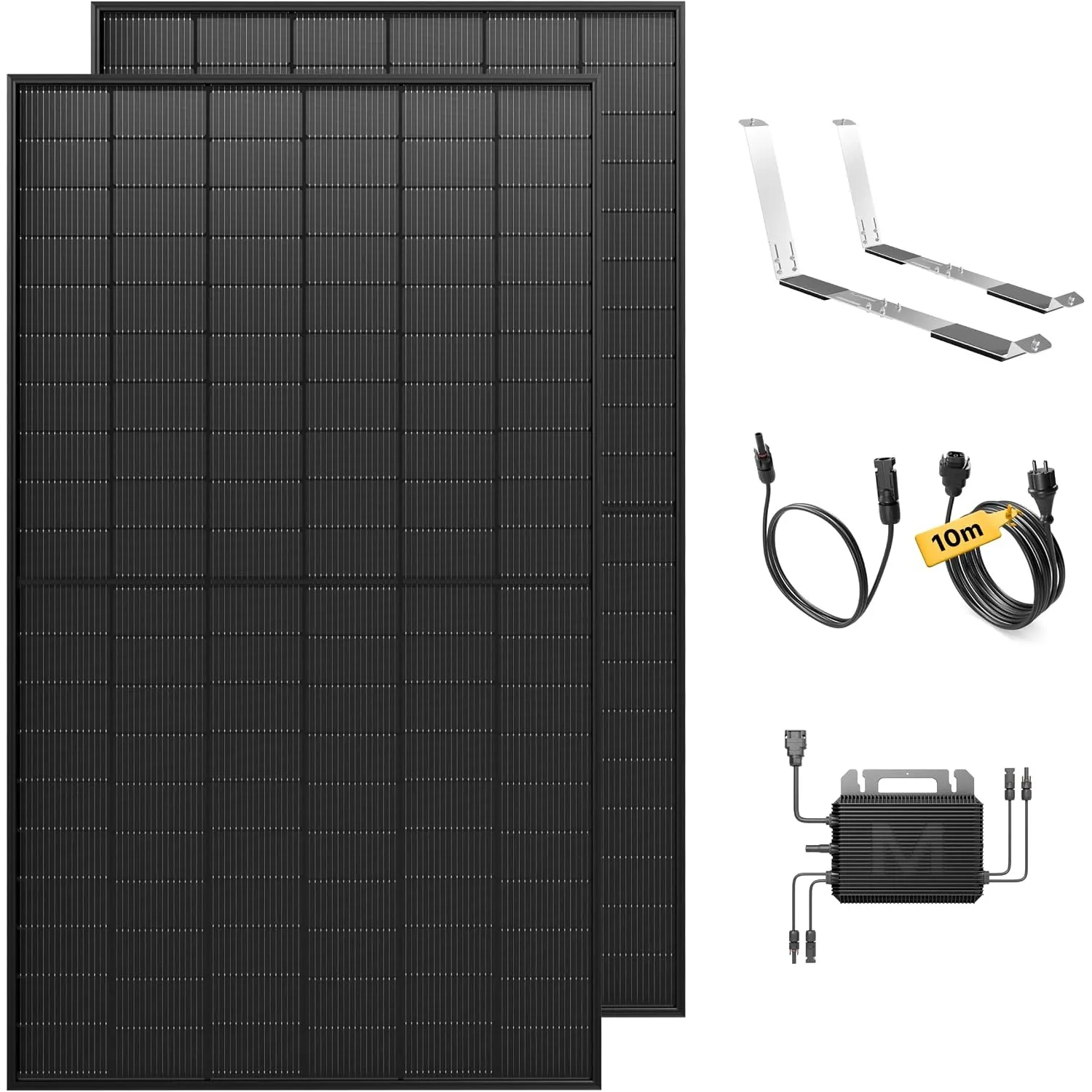 Solakon 1000W Balkonkraftwerk mit Halterung für Garten/Flachdach, 10m Kabel