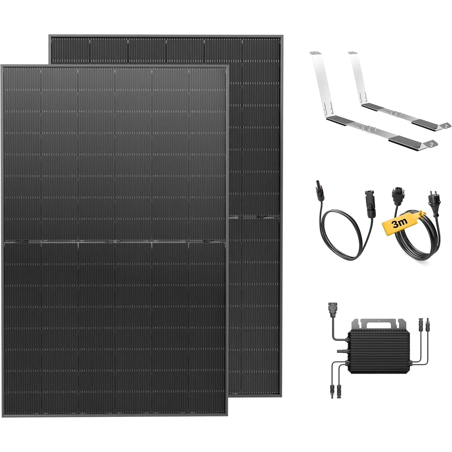 Solakon® 900W Balkonkraftwerk mit Halterung für Garten/Flachdach, 3m Kabel