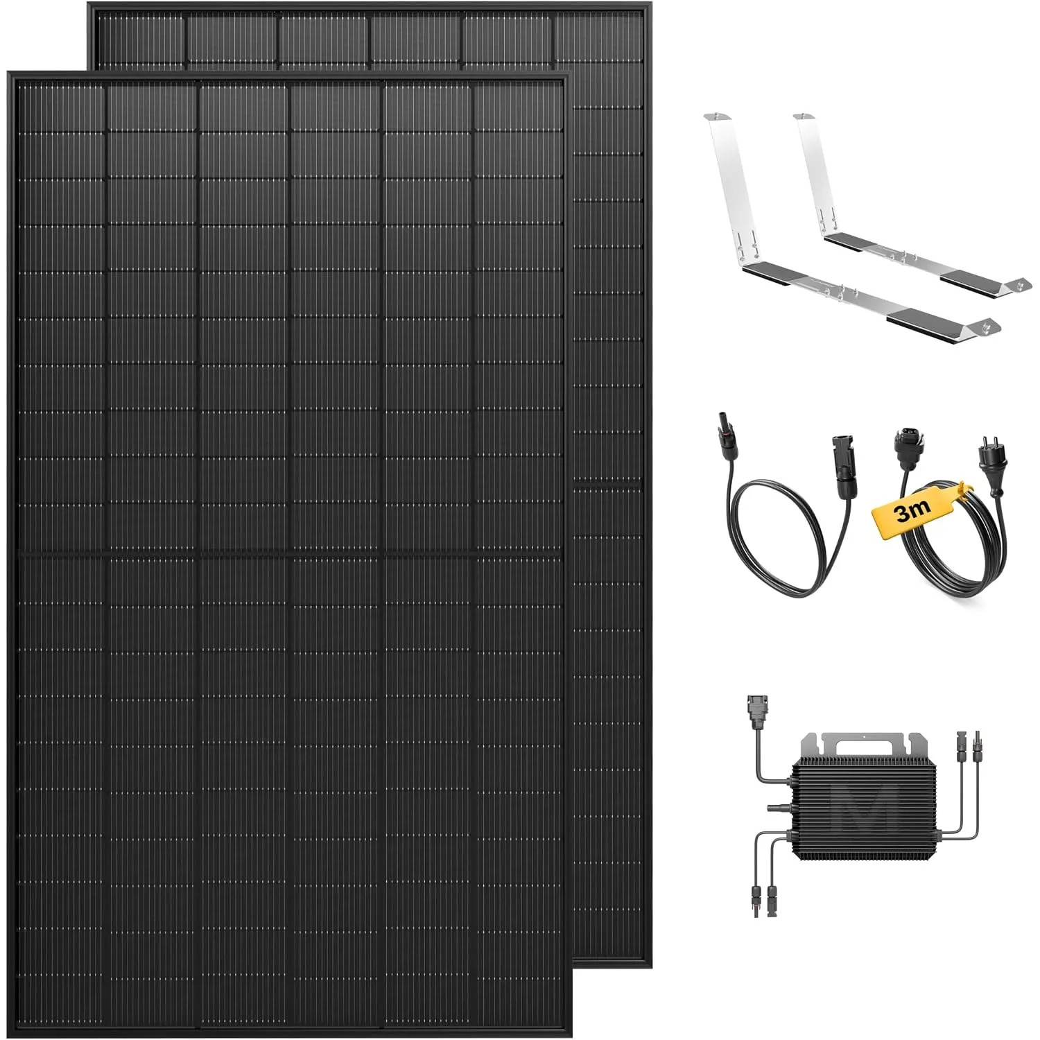 Solakon® 1000W Balkonkraftwerk mit Halterung für Garten/Flachdach, 3m Kabel