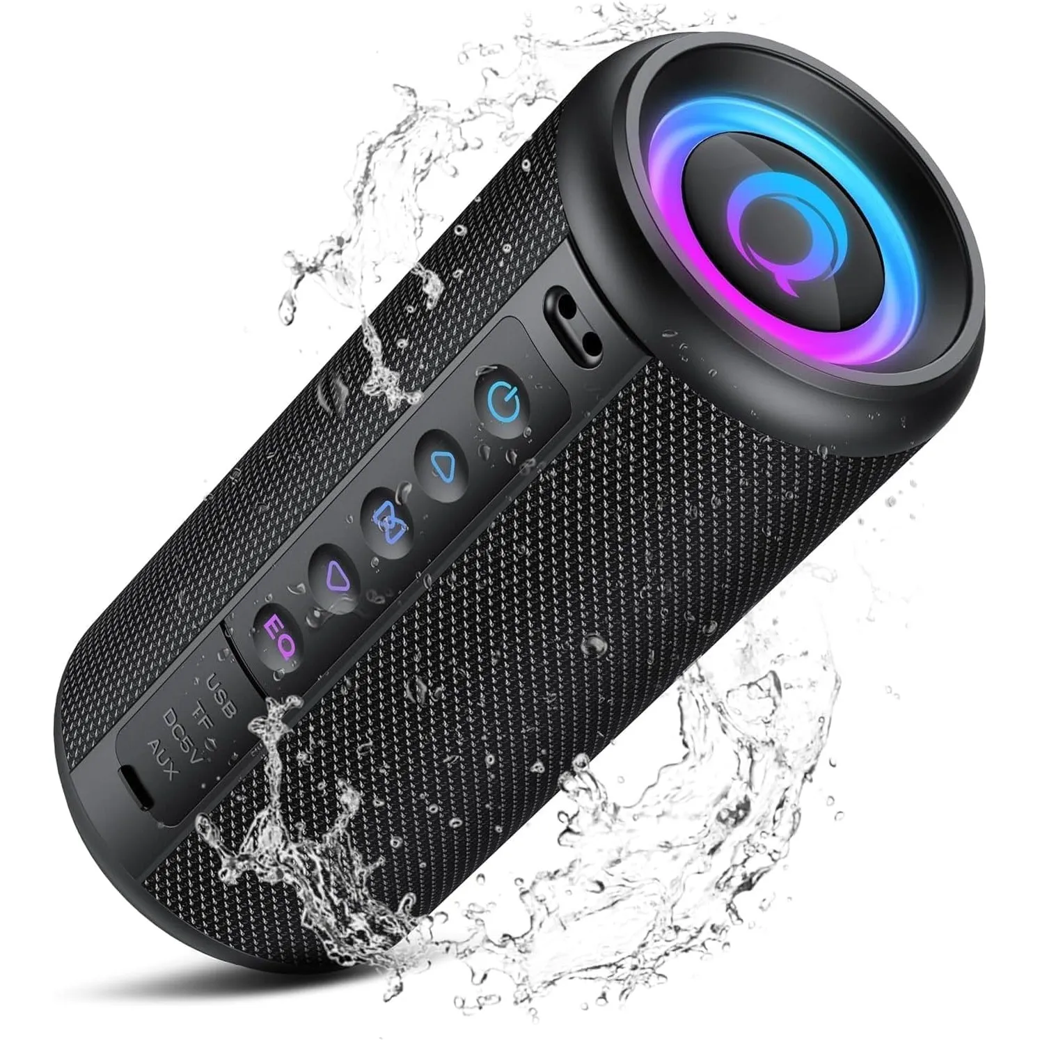 Bluetooth Lautsprecher, Musikbox Bluetooth 5.4 mit RGB Licht, Tragbare Bluetooth Box, Freisprechfunktion, IPX7 wasserdi…