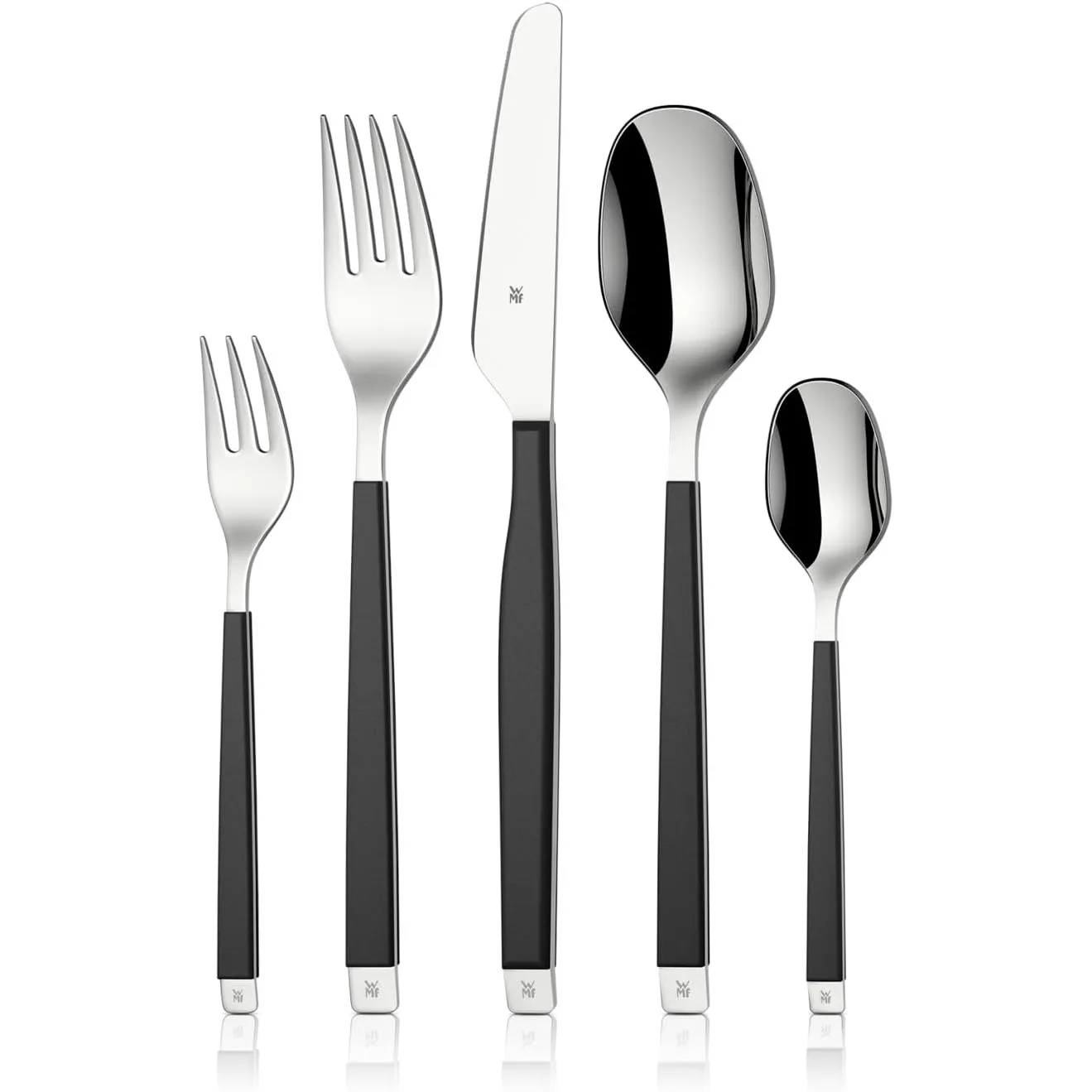 WMF Emotion, 30-teiliges Besteck-Set, für 6 Personen, Cromargan® hochwertiger Edelstahl, farbige Griffe, Wellenschliff-…