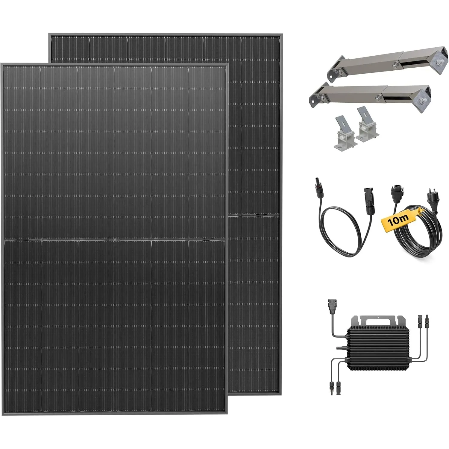 Solakon® 900W Balkonkraftwerk mit Halterung für Gartenhaus, 10m Kabel