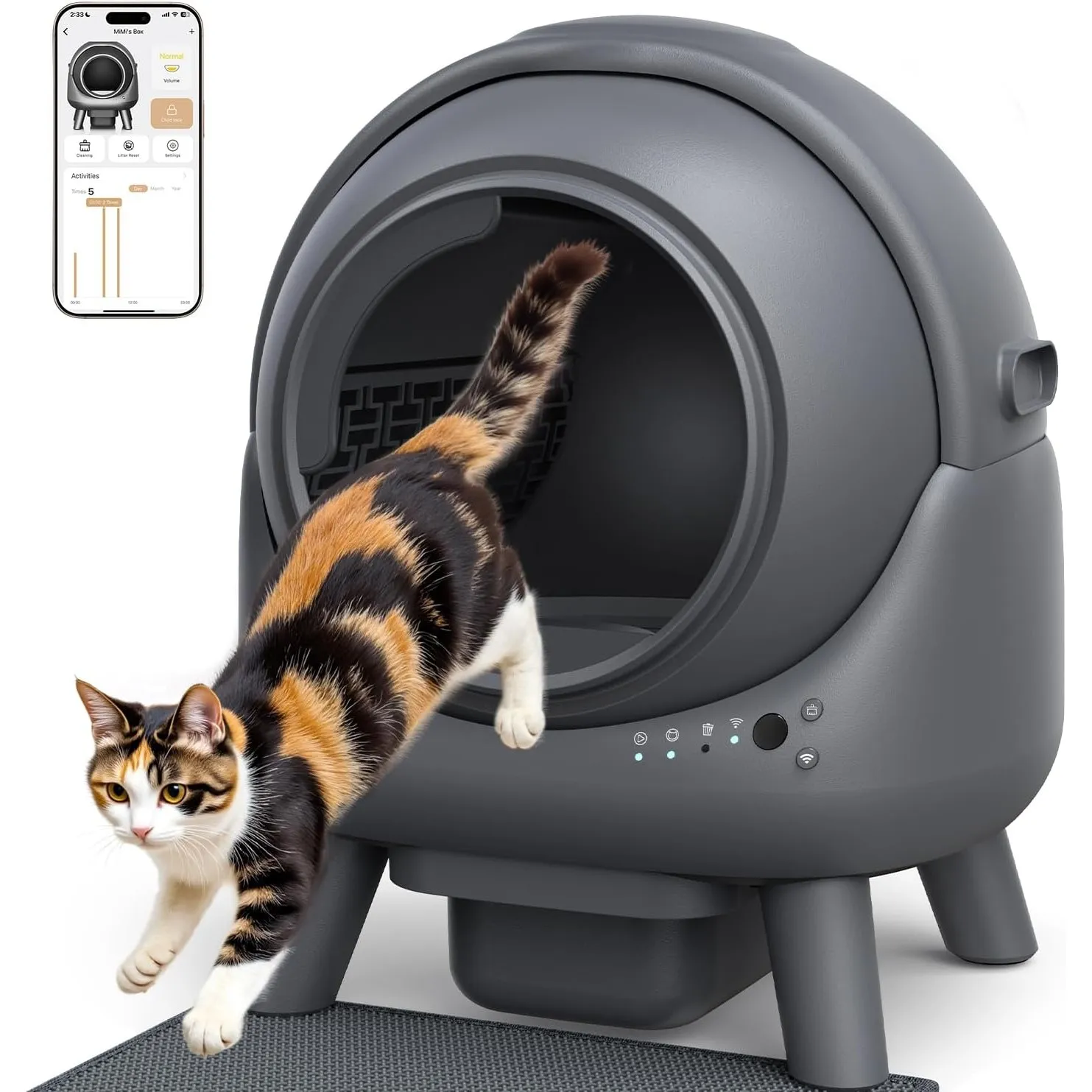 Katzenklo Selbstreinigend-65L Elektrisches Katzenklo für Katzen 1-8kg