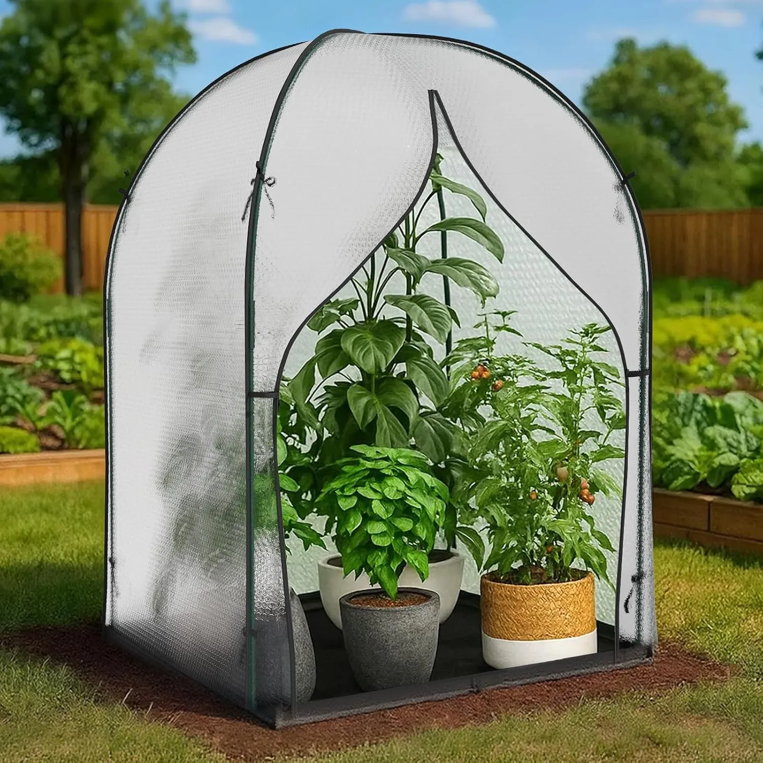 SUNYRISY Gewächshaus Klein Foliengewächshaus für Tomaten 1.2 x 1.8 m