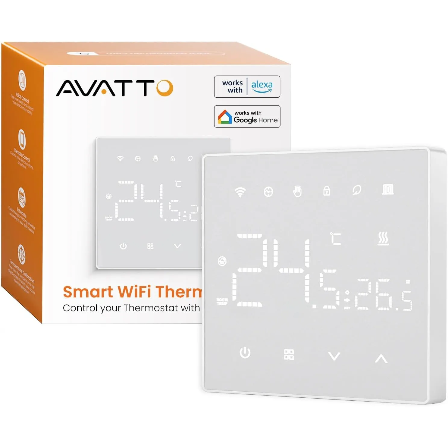 AVATTO Smart Thermostat Fussbodenheizung Wasser, WiFi Heizungsthermostat Smart Digital Raumthermostat Kompatibel mit Al…