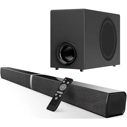 120W Soundbar für TV Geräte mit Subwoofer, 2-in-1 Split, 2026 Neu 2.1CH Surround Sound System, 3 EQ Modi & Deep Bass&Vo…