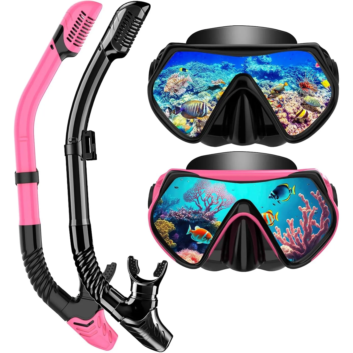 Schnorchelset Erwachsene, Schnorcheln Set mit Anti-Fog Taucherbrille und Dry Schnorchel, Professionelle Schnorchelmaske…