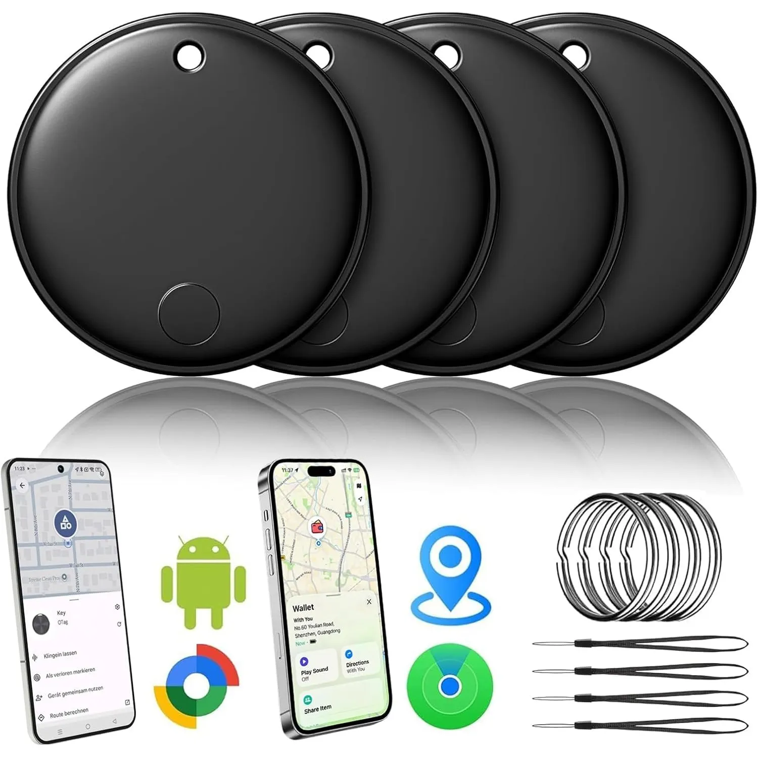 2026 Air Tracker SmartTag-4er Pack für Android Google Find Hub & iOS Wo ist?, Schlüsselfinder, 1 Jahr Batterielaufzeit,…