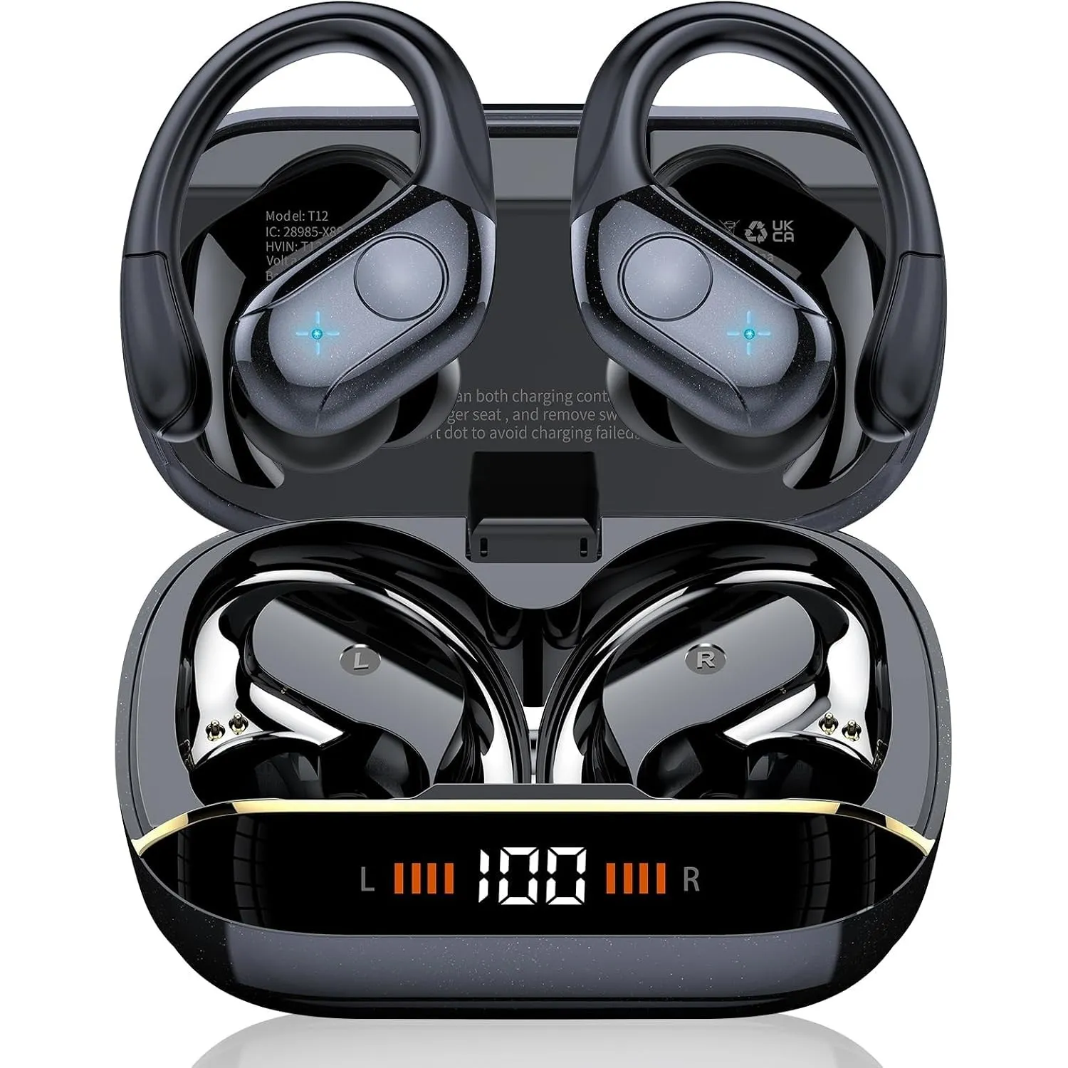Qecnato Bluetooth Kopfhörer Sport, 75H, In Ear Kopfhörer Kabellos Bluetooth 5.4, HiFi Stereo, Ohrhörer mit 4 HD ENC Mic…