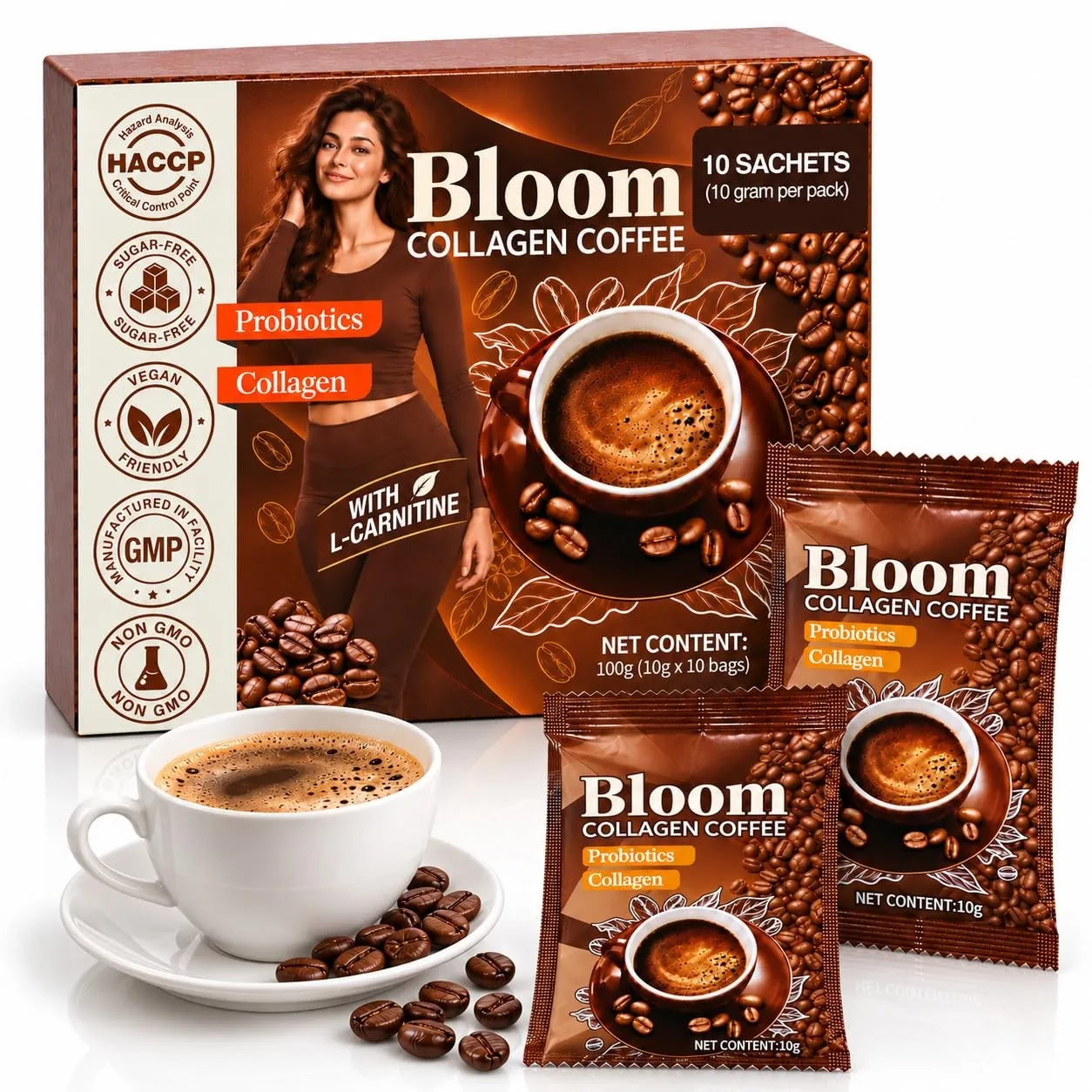 Coffee 2.0 - Slim Coffee Booster zum Abnehmen – Kollagen Kaffee mit L-Carnitin für tägliche Figurpflege, cremiger Cappu…