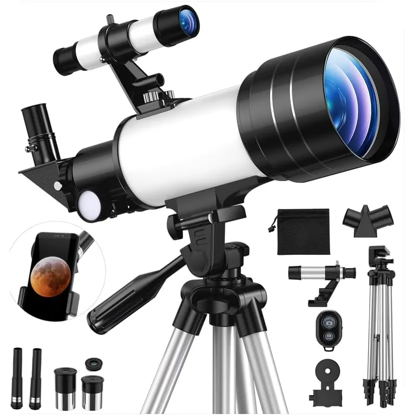 Teleskop Kinder & Erwachsene 70/300 mm, 15‑150x, Bluetooth‑Fernbedienung