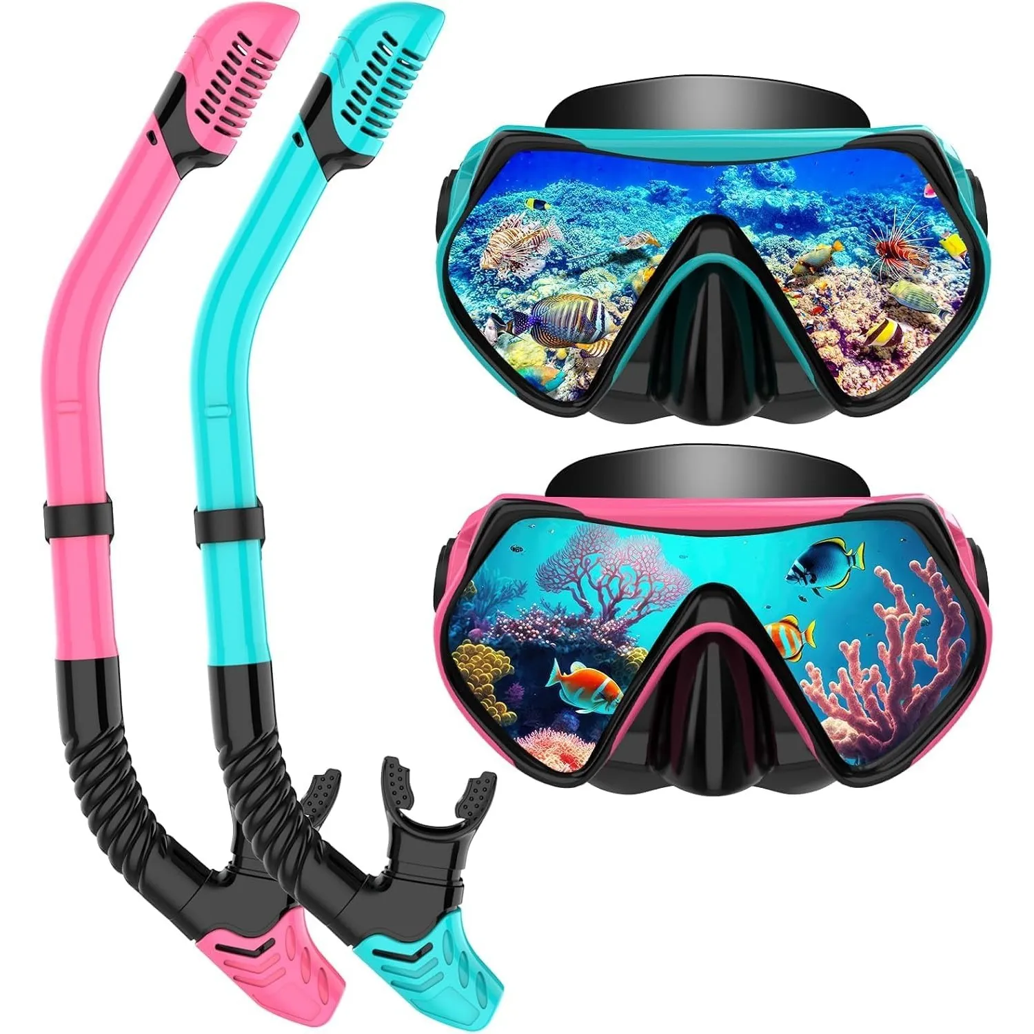 Schnorchelset Erwachsene, Schnorcheln Set mit Anti-Fog Taucherbrille und Dry Schnorchel, Professionelle Schnorchelmaske…