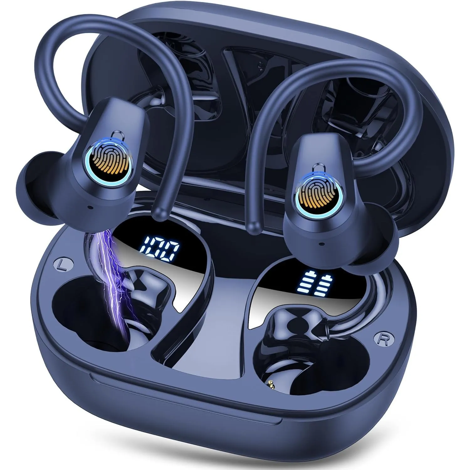 Kabellose Bluetooth Kopfhörer Sport, 50Std HiFi Stereo In Ear Ohrhörer