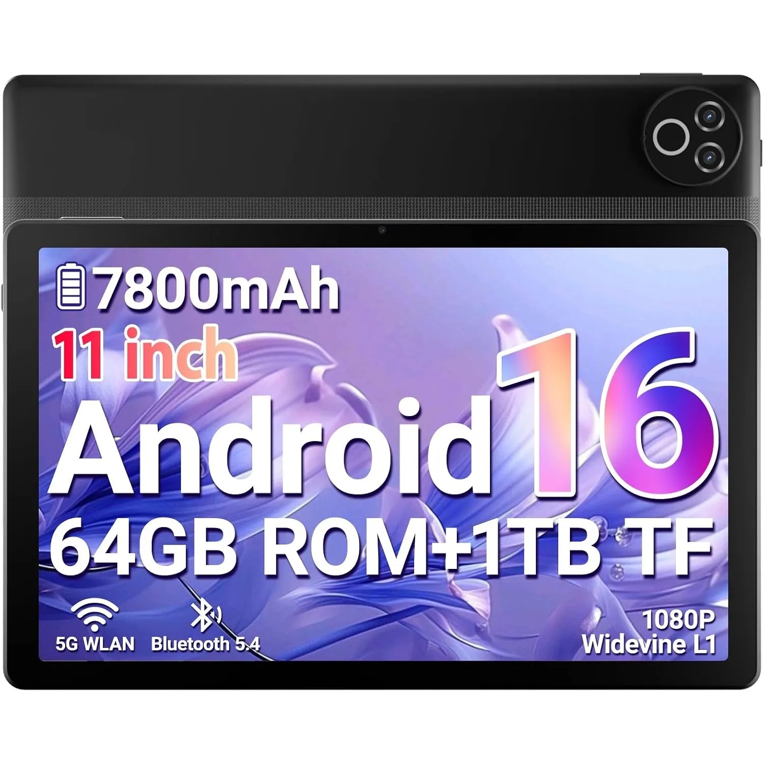 11 Zoll Android 16 Tablet, 20GB RAM, 64GB ROM, 1TB TF 7800 mAh Akku