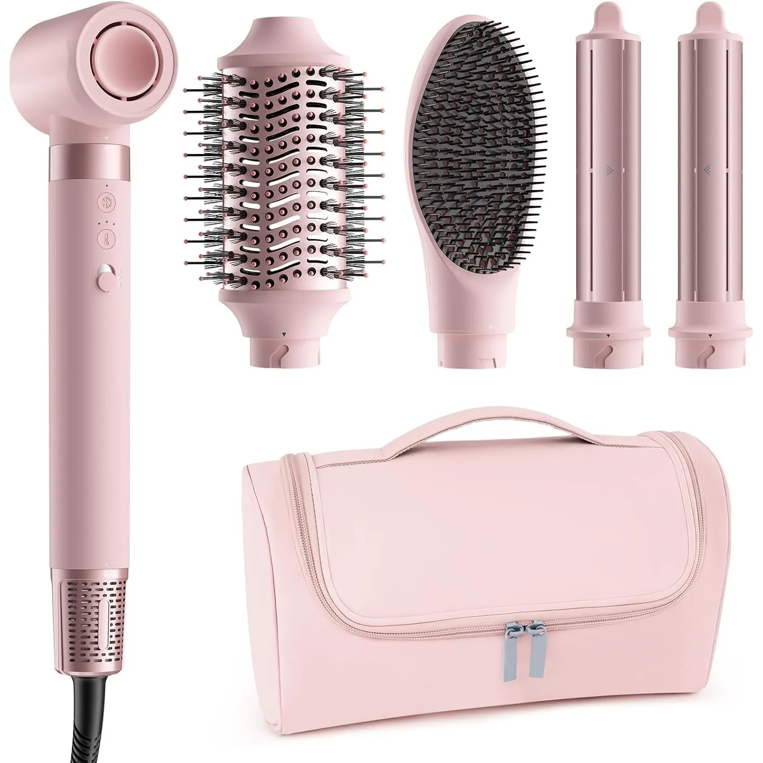 MESCOMB Airstyler 5 in 1, Hairstyler mit Auto-Wrap Lockenstab, Ionen Föhn, Volumenbürste & Glättbürste zum Trocknen, Lo…