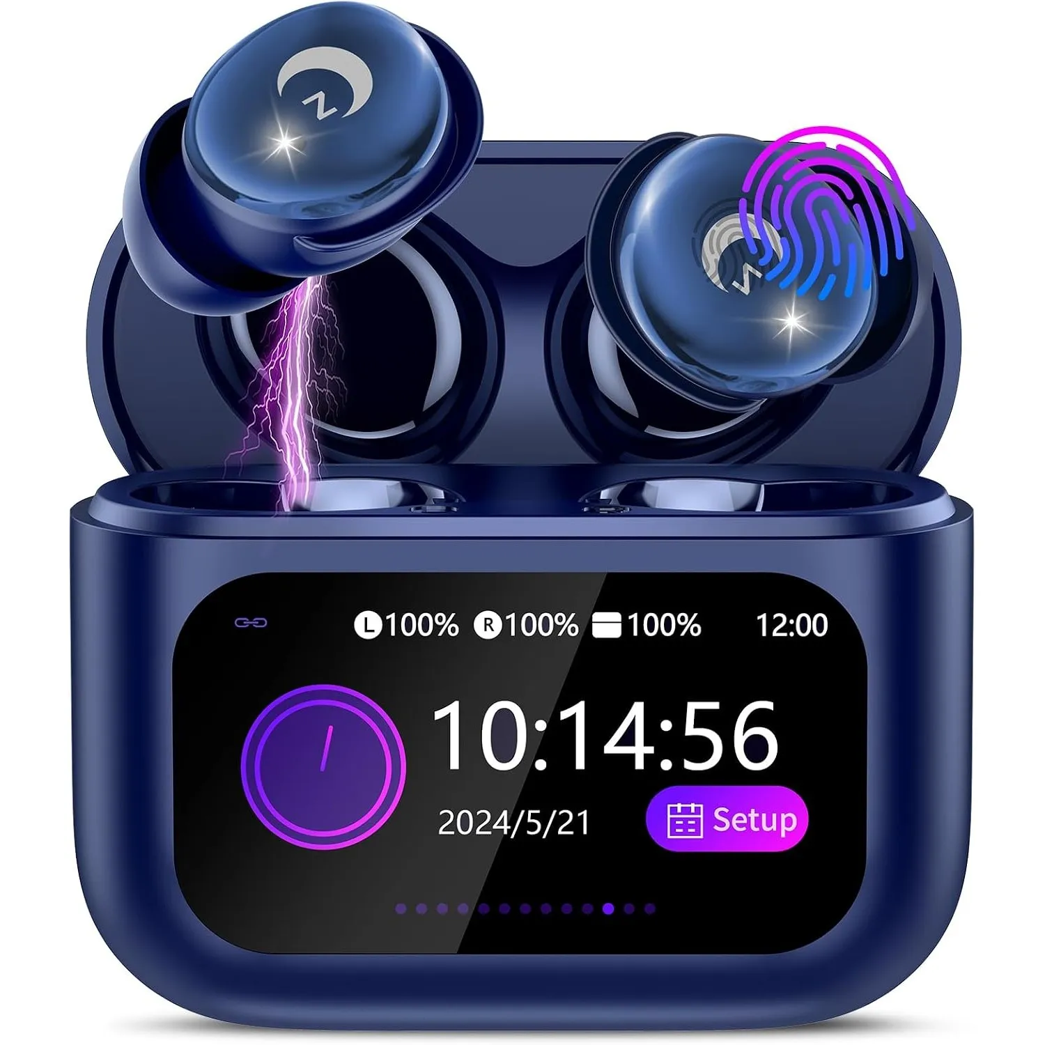 VEKJ Bluetooth Kopfhörer In Ear Mini 48 Std Schlafkopfhörer mit Touchscreen