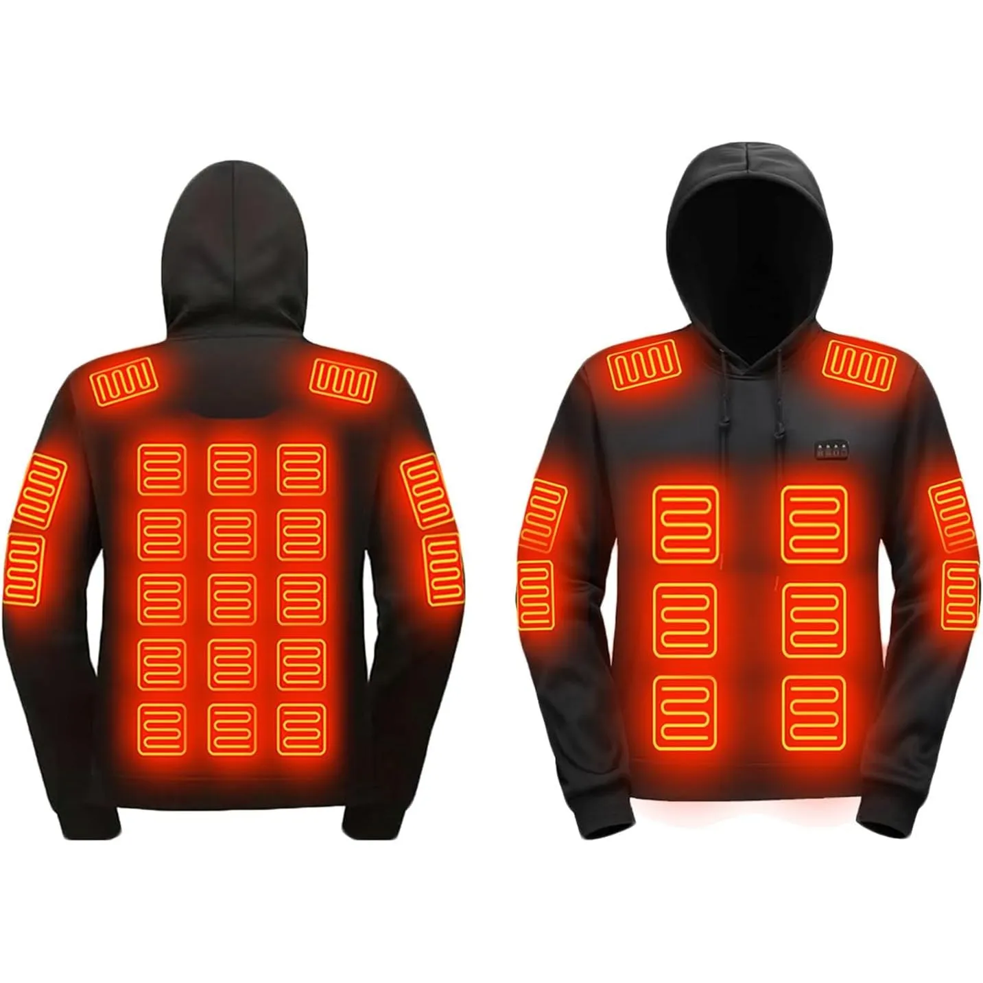 Beheizbare Hoodie Herren Damen 29 Heizzonen Beheizbare Pullover Fleece