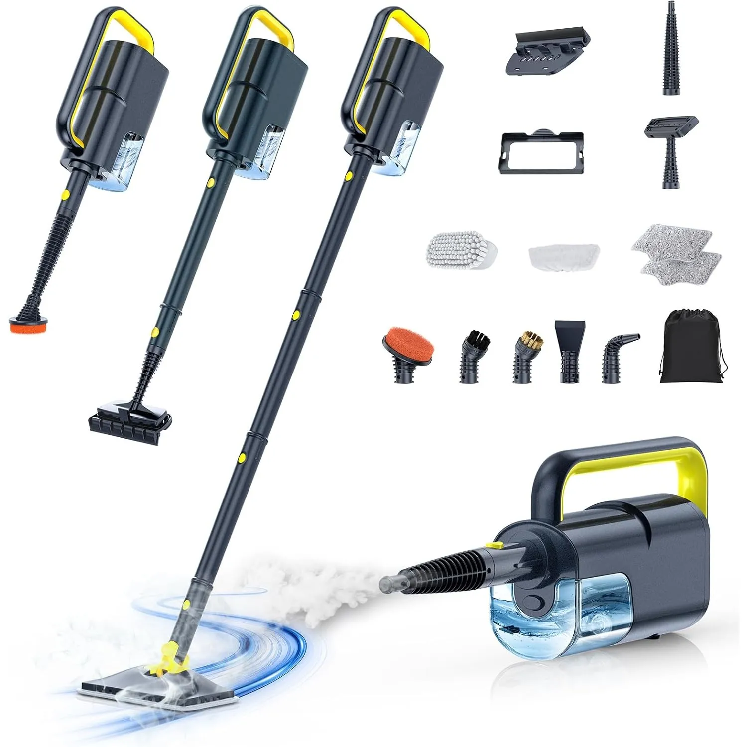 10-in-1 Dampfreiniger mit abnehmbarem Handgerät,Handdampfreiniger Zubehör
