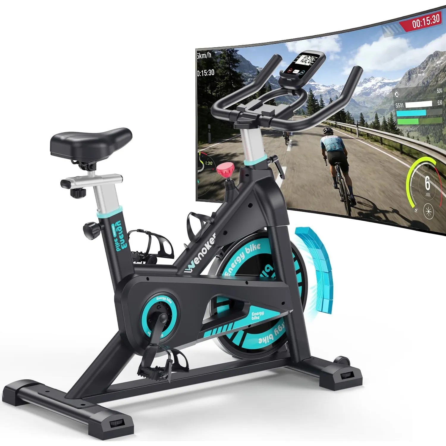 WENOKER Heimtrainer Fahrrad, Magnetwiderstand mit 15 dB