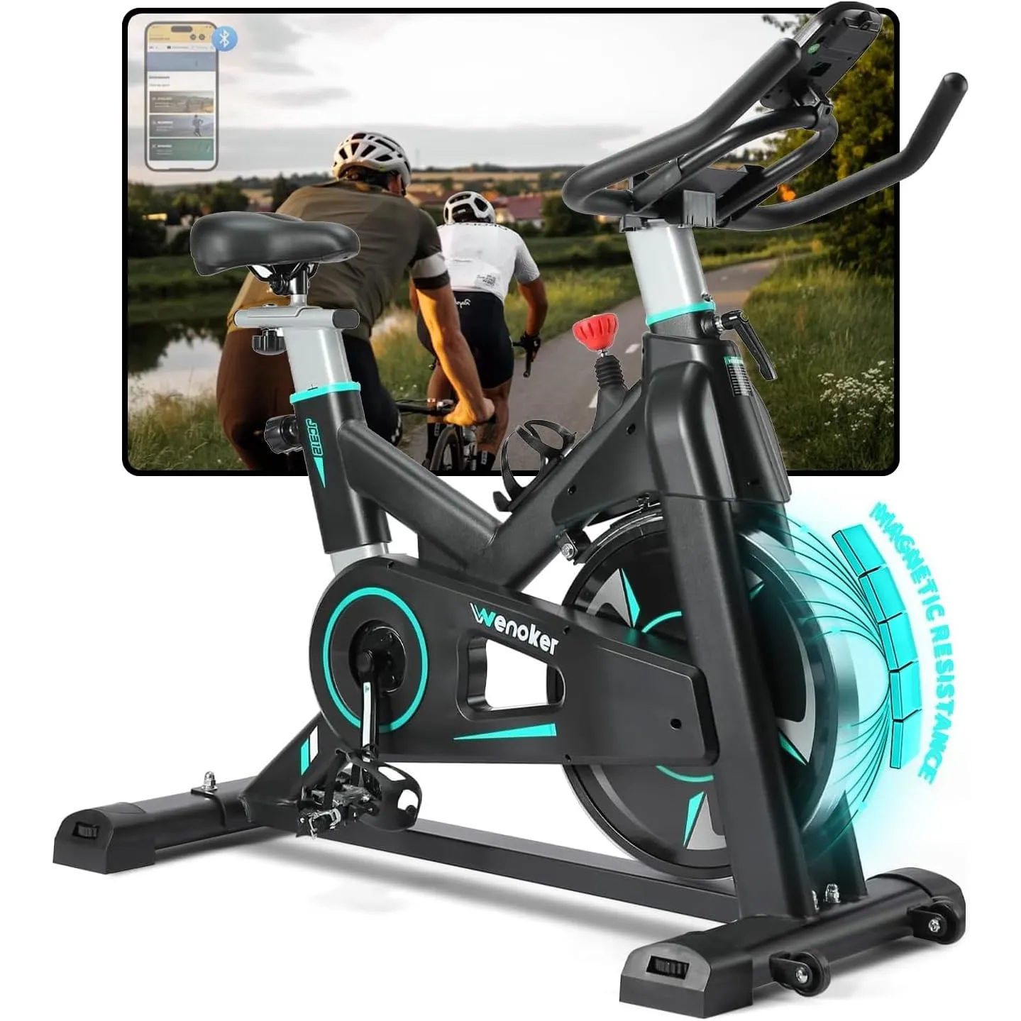 WENOKER Heimtrainer Fahrrad, Magnetwiderstand mit 15 dB