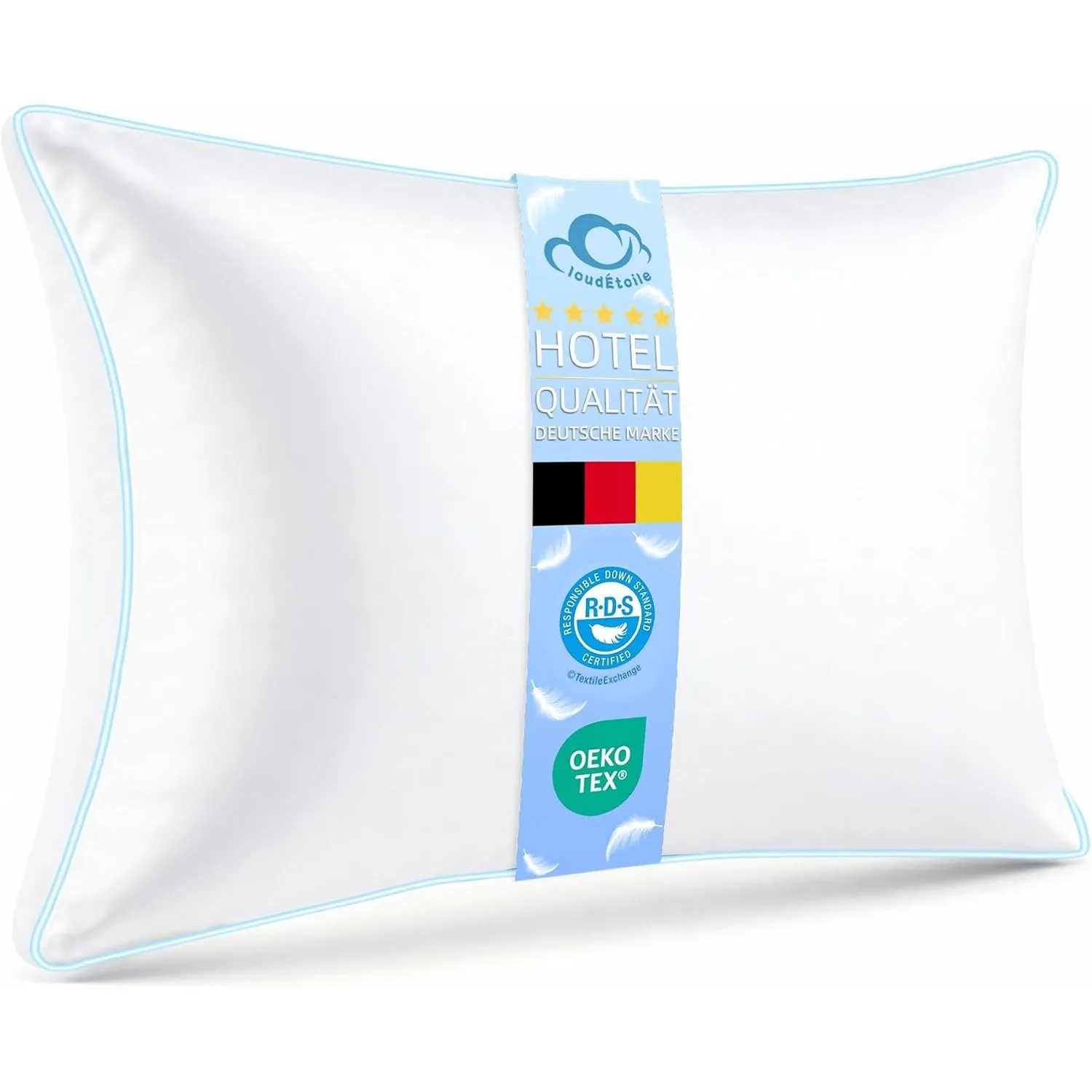 Kopfkissen 40x80 Daunenkissen Federkissen, Premium Kissen Daunen und Federn