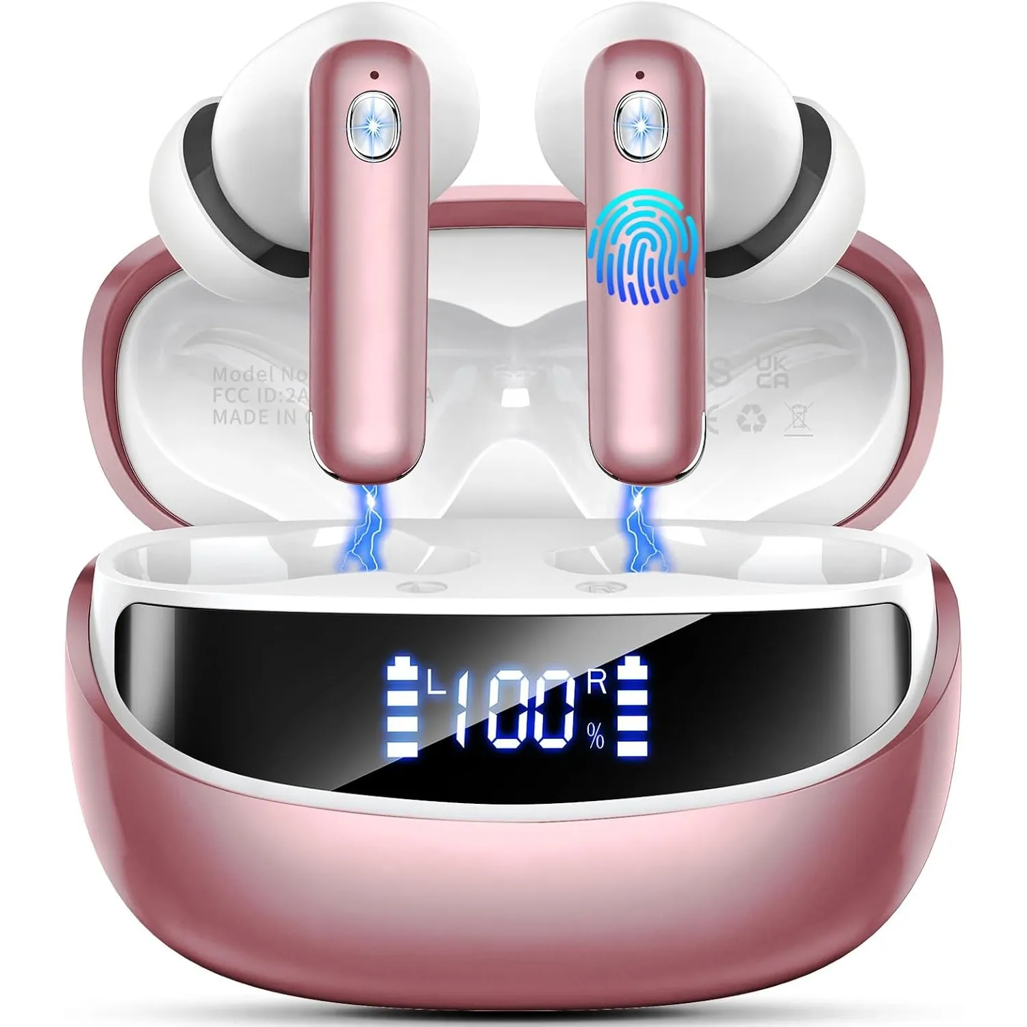 Nerunsa 2026 Bluetooth Kopfhörer, Wasserdicht Kabellose Kopfhörer, 50 Std Spielzeit In Ear Kopfhörer mit ENC Noise Canc…