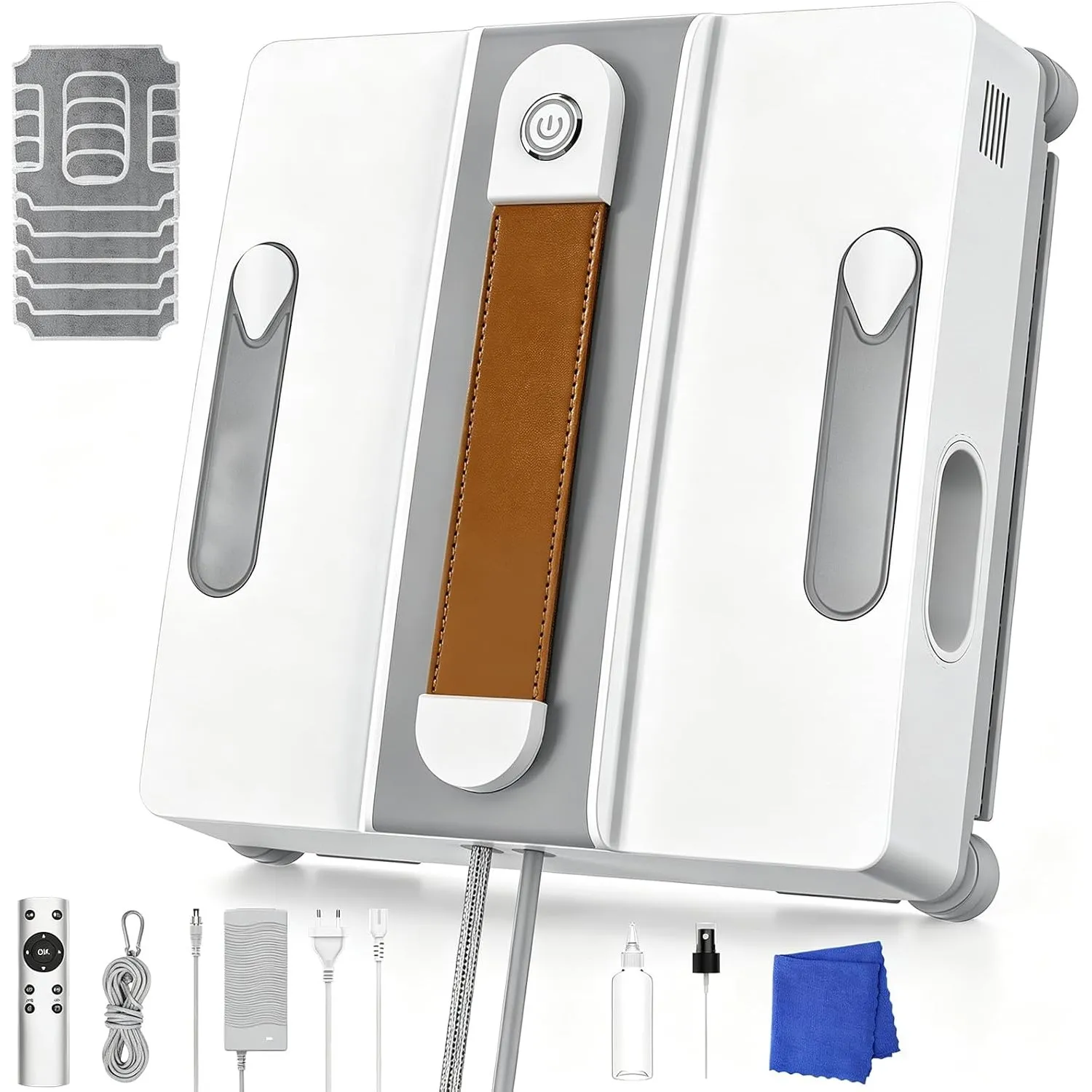 Fensterputzroboter 7000Pa,Fensterroboter mit 4 Sprühdüsen,6 Tücher