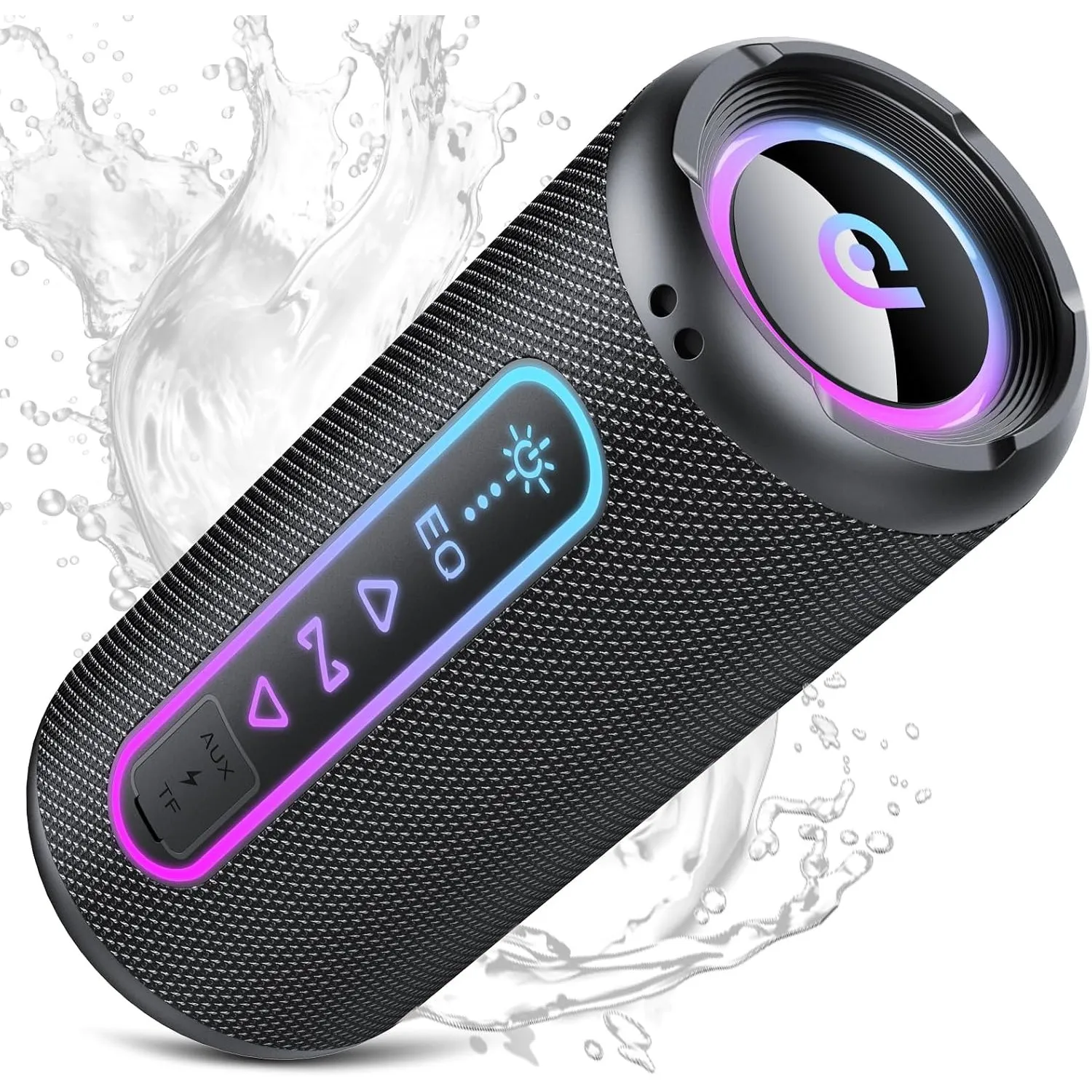 Bluetooth Lautsprecher mit Licht, 25W Musikbox Bluetooth 5.4 mit Dualen Bass-Treibern, TWS Koppelbar Stereo Sound, 24H …